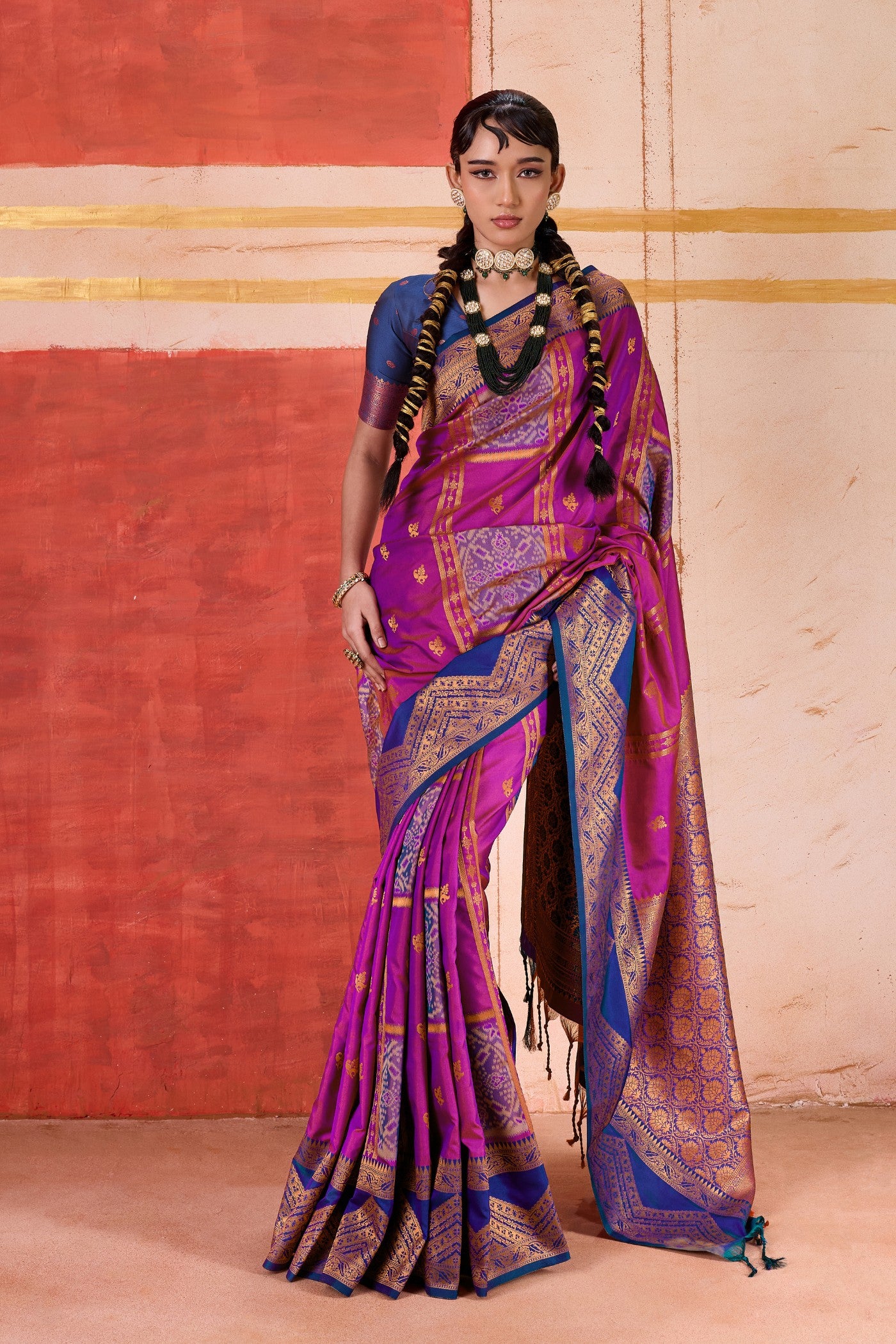 Buy MySilkLove Fuchsia Purple Banarasi Handloom Saree Online