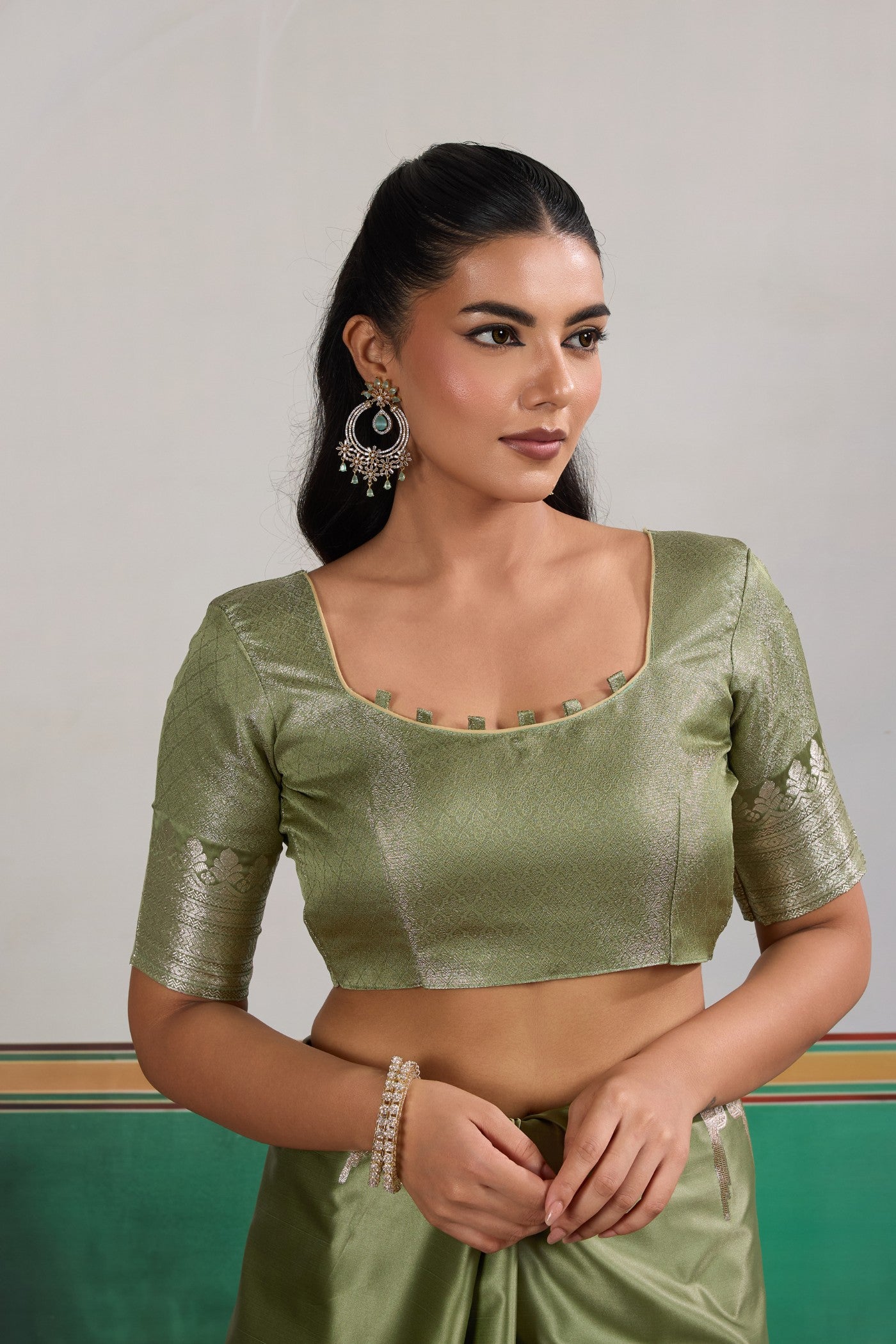 Buy MySilkLove Artichoke Green Handloom Satin Soft Silk Saree Online