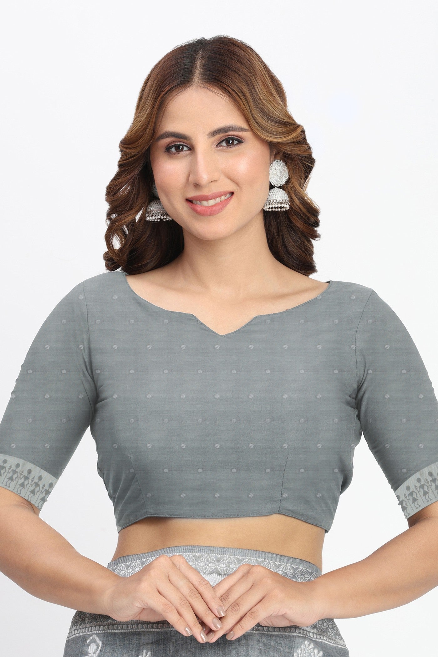 Buy MySilkLove Battleship Grey Woven Linen Cotton Saree Online