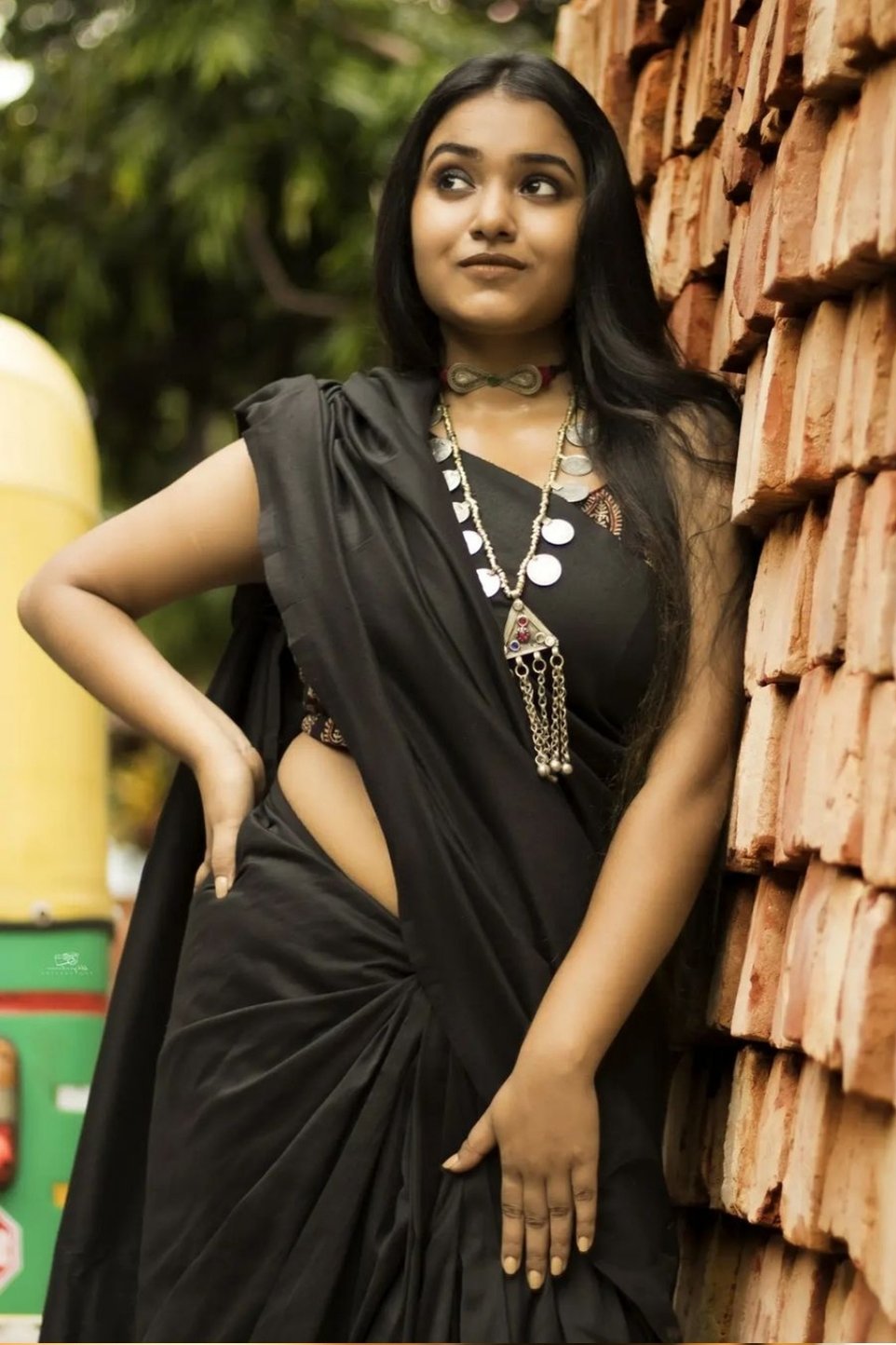 Buy MySilkLove Dark Black Cotton Plain Saree Online