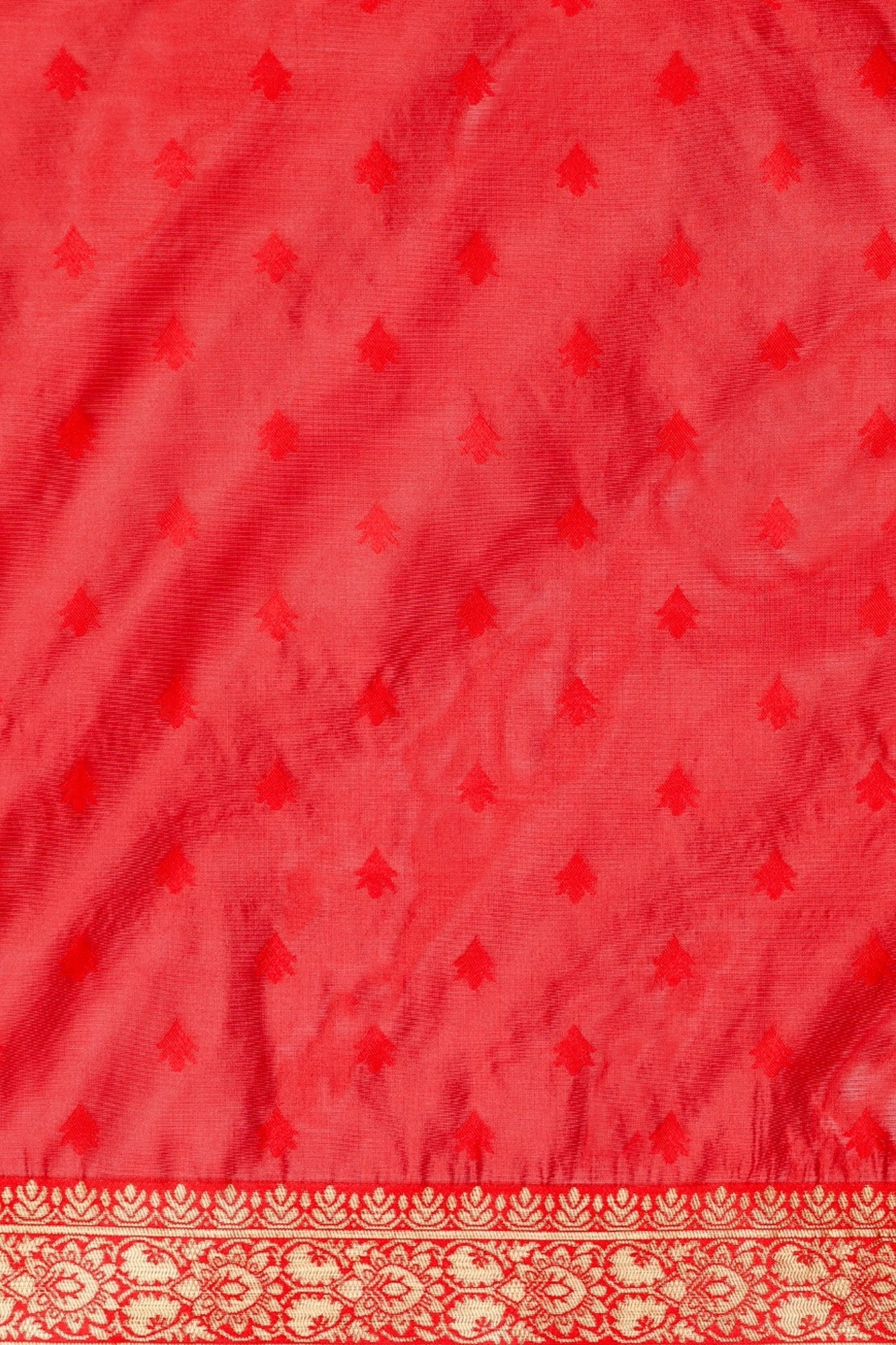 Buy MySilkLove Sage Green and Red Woven Jacquard Lichi Silk Saree Online