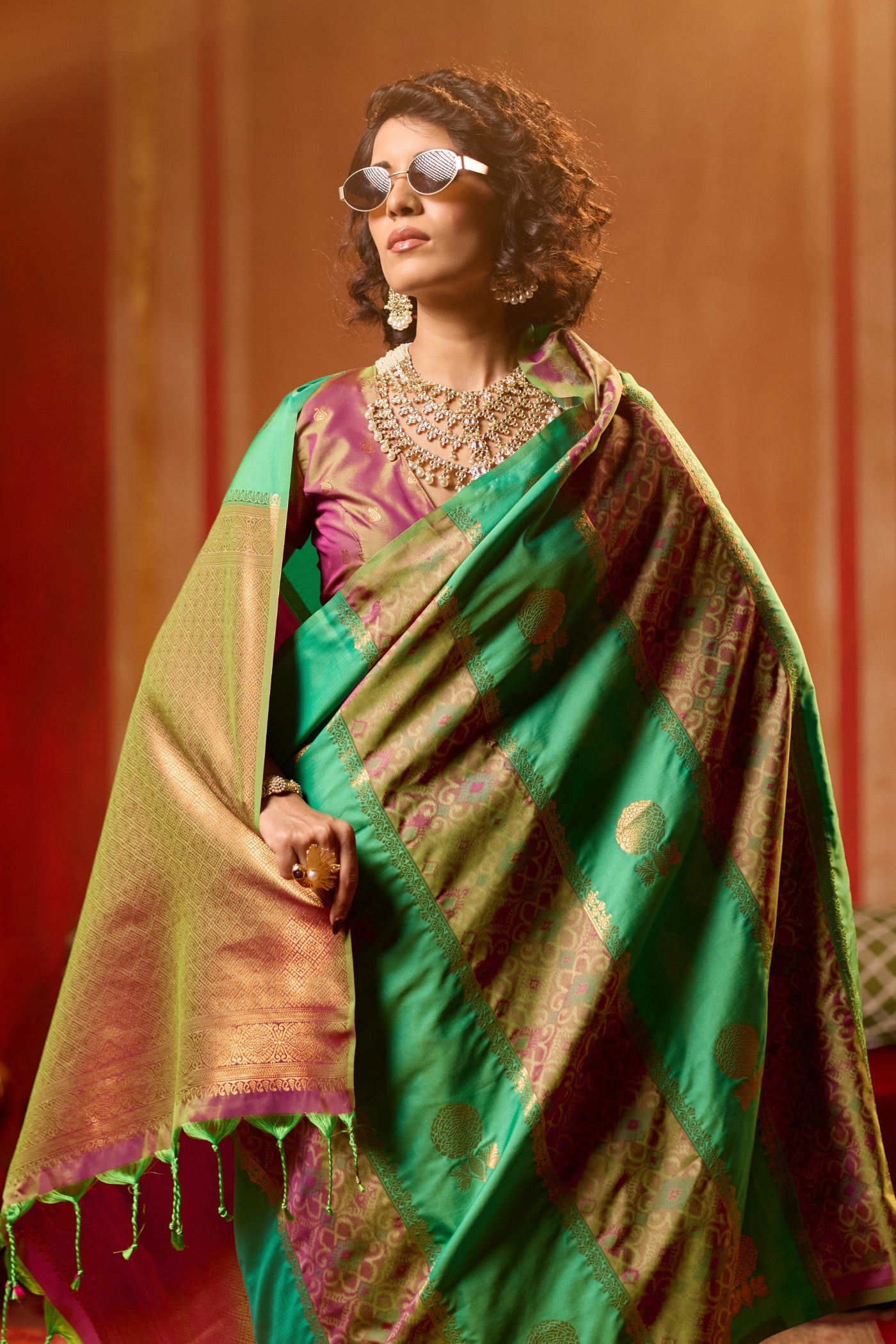 Buy MySilkLove Summer Green Banarasi Handloom Patola Saree Online