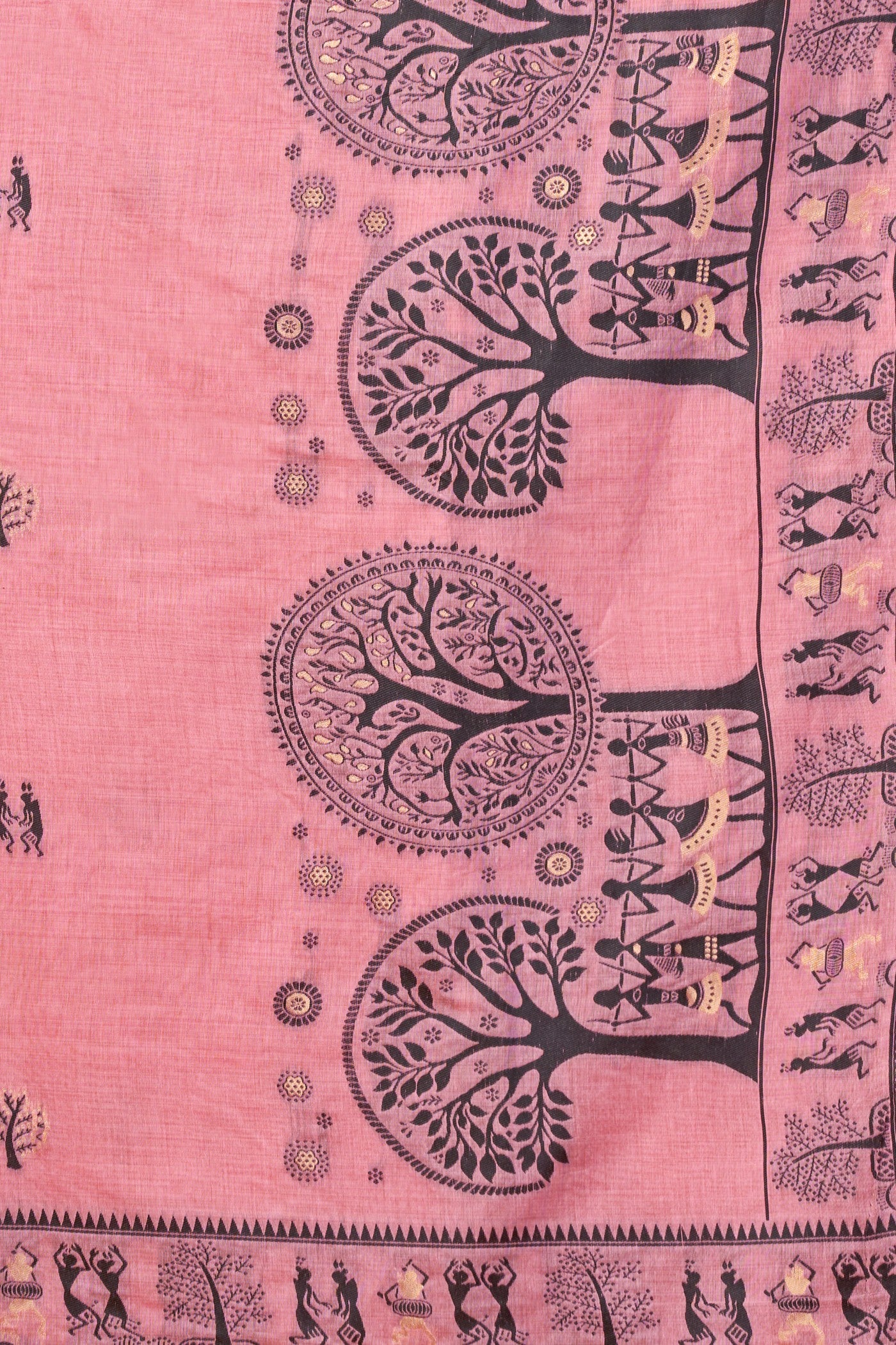 Buy MySilkLove Heather Pink Woven Modal Cotton Saree Online