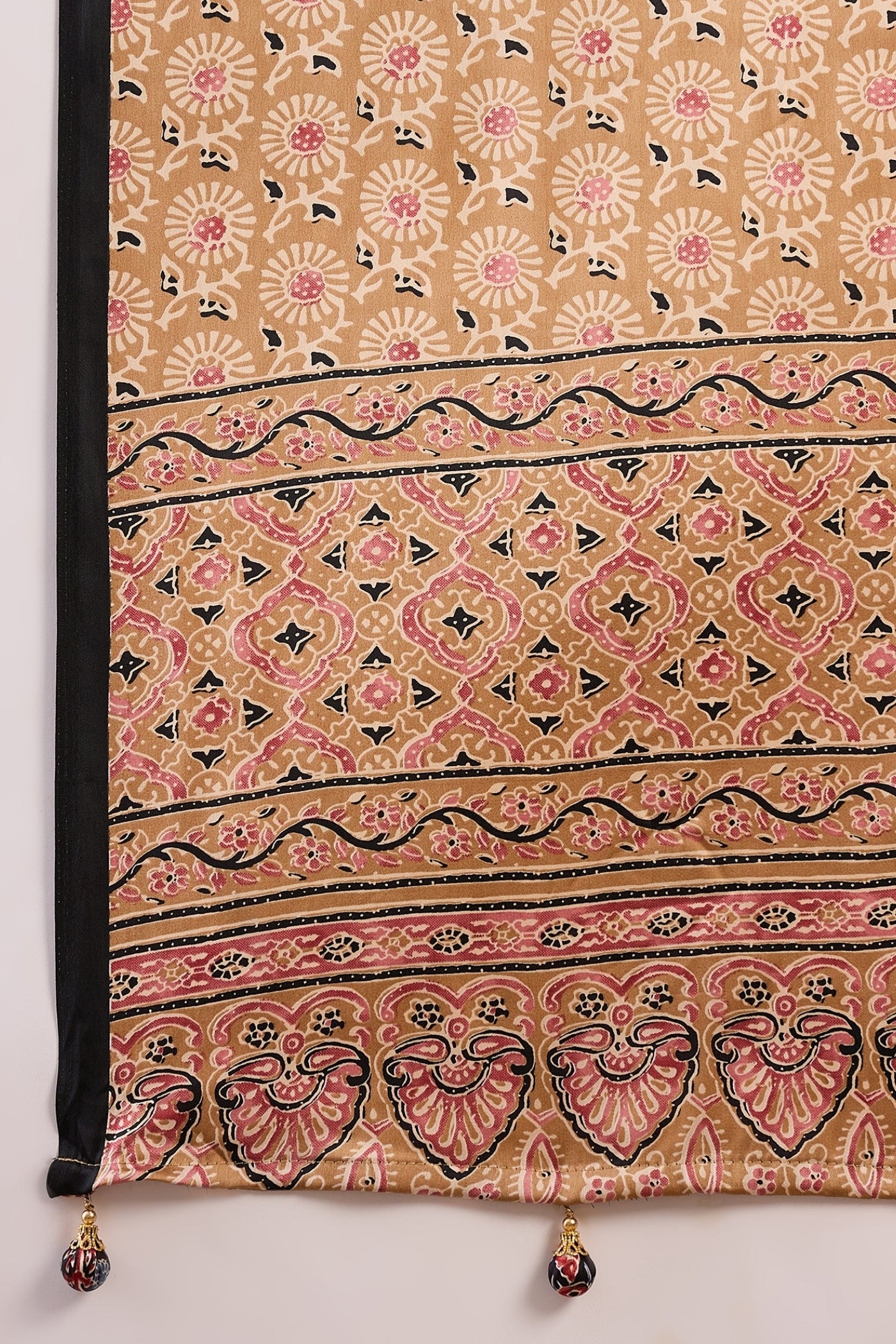 Buy MySilkLove Ebony Black Printed Satin Gaji Silk Saree Online