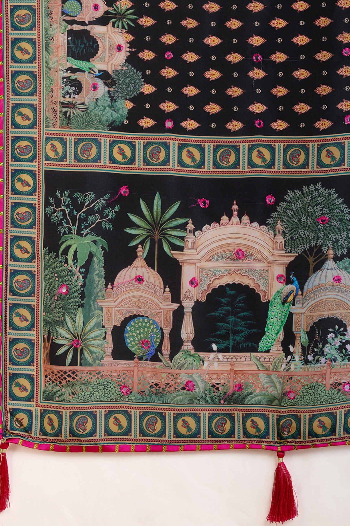Buy MySilkLove Raven Black Printed Cotton Saree Online