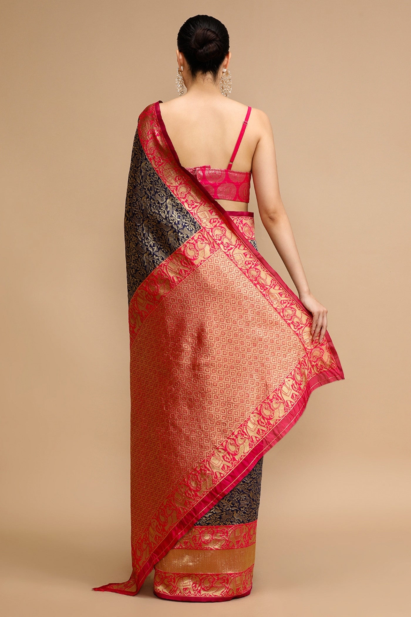 Buy MySilkLove Myrtle Green Woven Jacquard Lichi Silk Saree Online