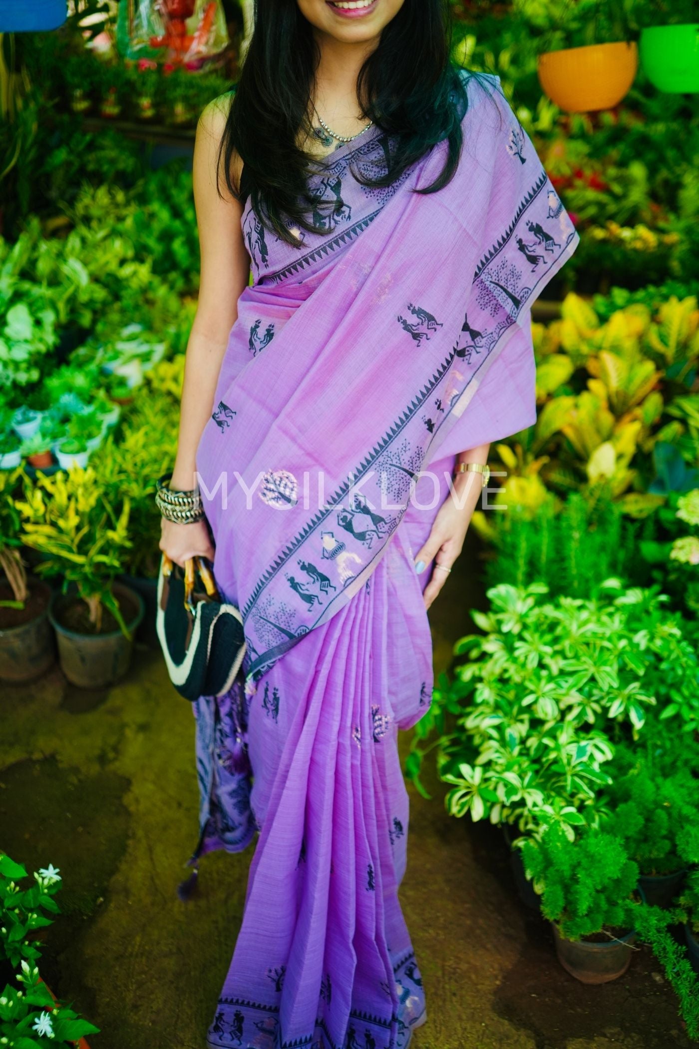Buy MySilkLove Liseran Purple Woven Modal Cotton Saree Online
