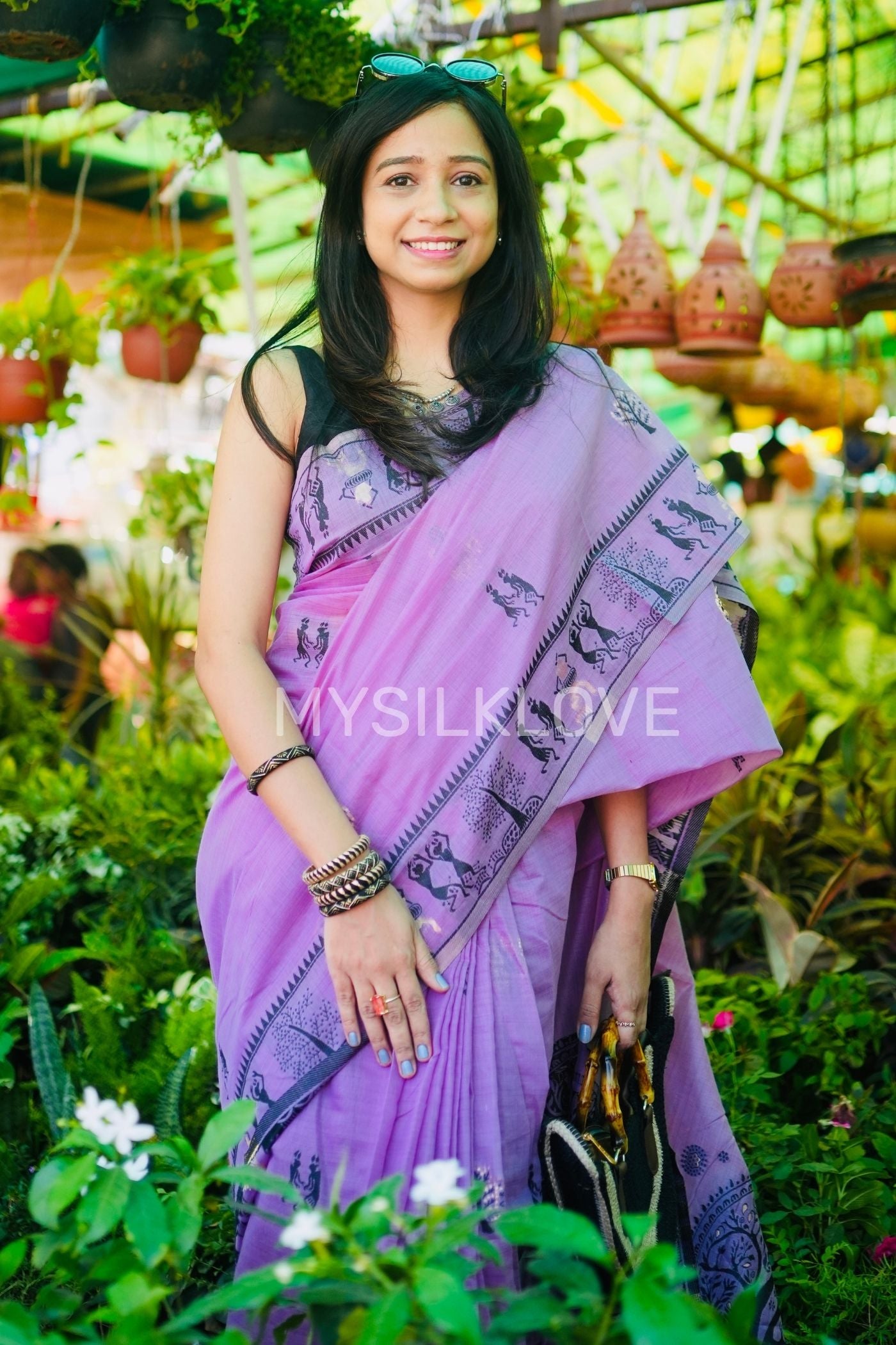 Buy MySilkLove Liseran Purple Woven Modal Cotton Saree Online