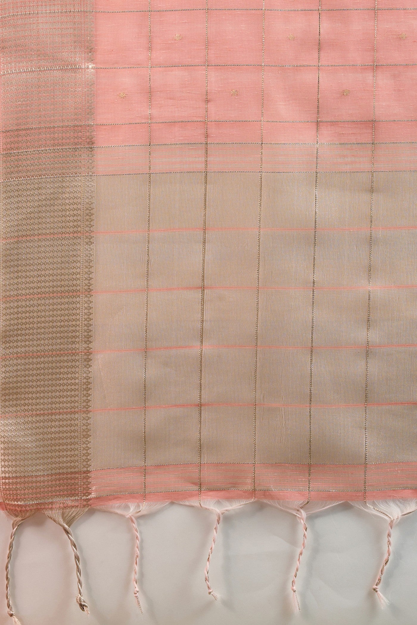 Buy MySilkLove Peach Bud Woven Tissue Linen Saree Online