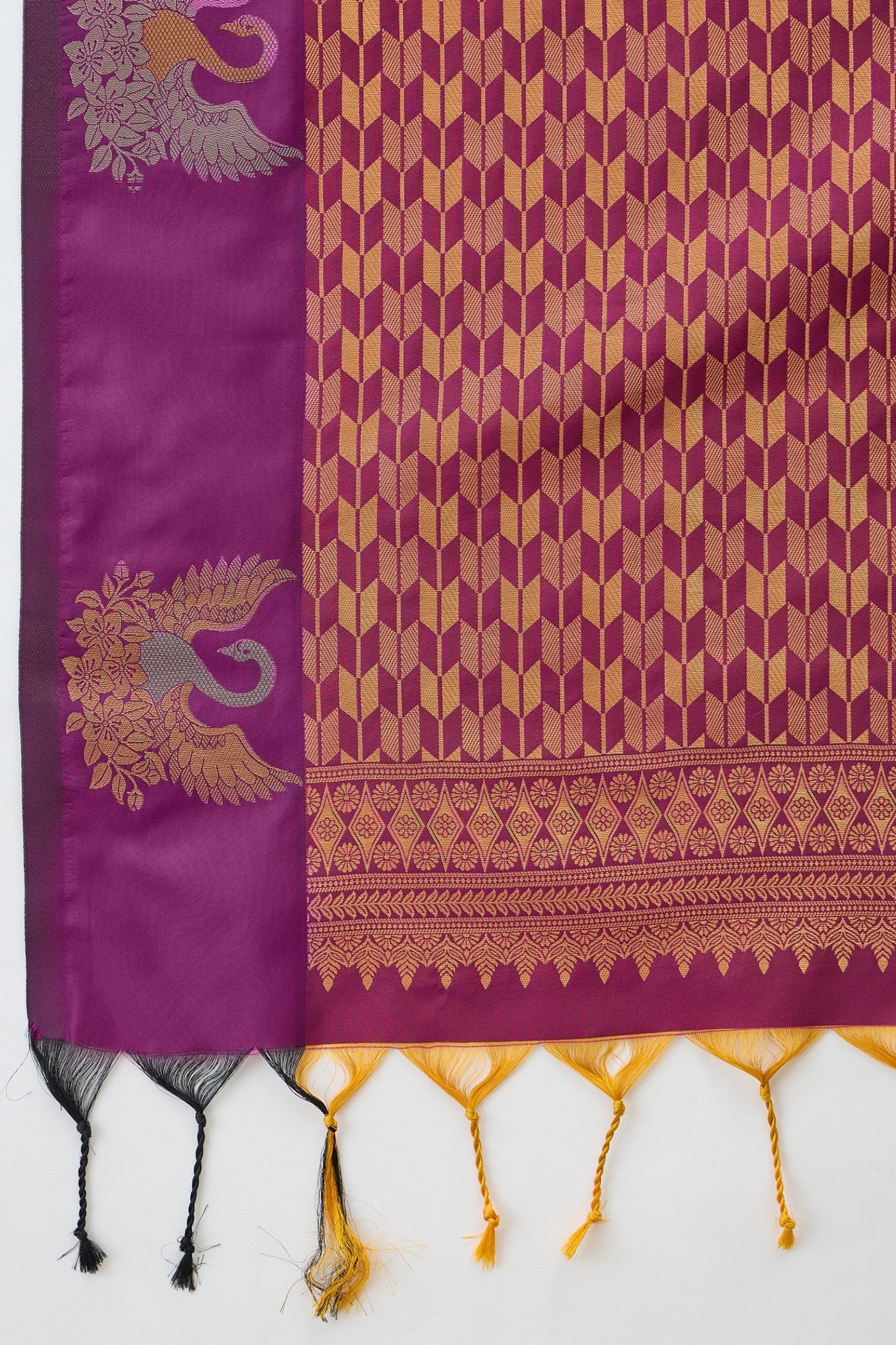 Buy MySilkLove Princeton Orange Banarasi Handloom Soft Silk Saree Online
