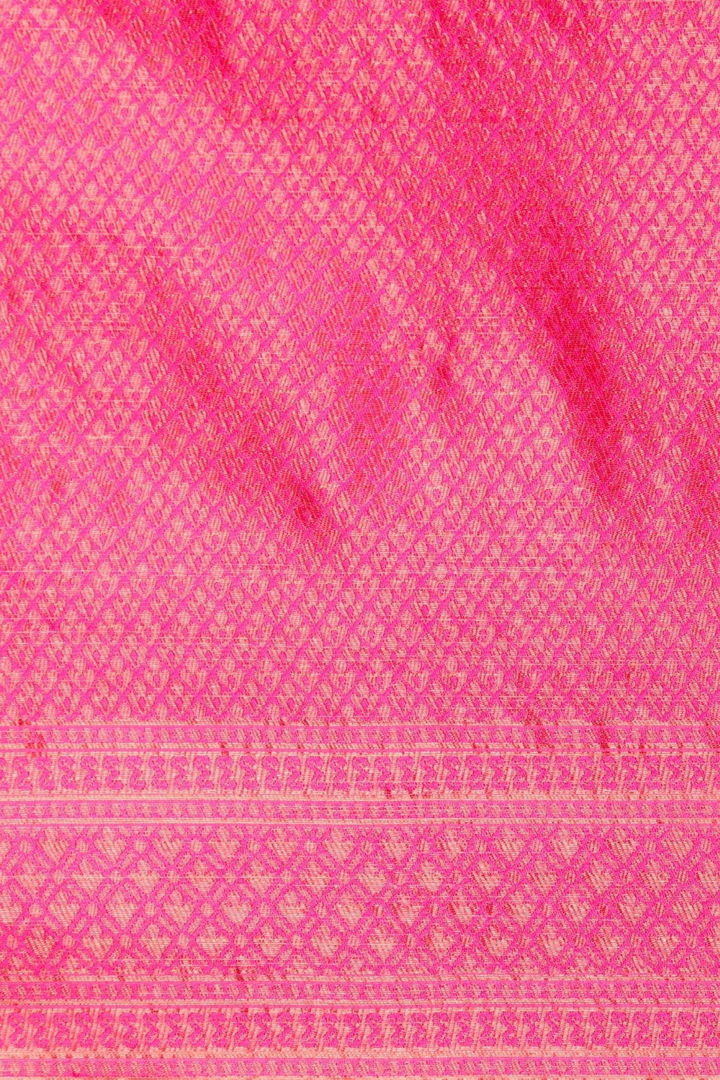 Buy MySilkLove Beige and Pink Woven Jacquard Lichi Silk Saree Online