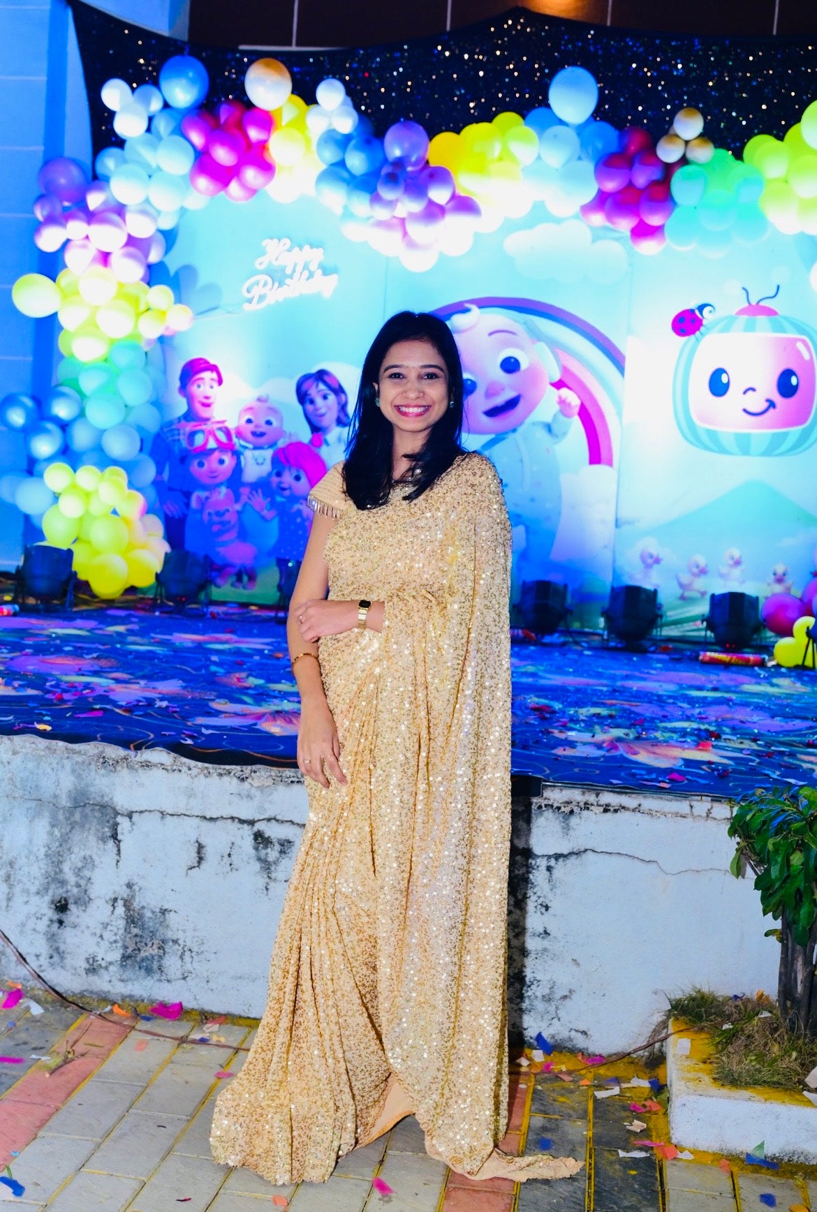 Buy MySilkLove Sandal Golden Georgette Partywear Saree Online