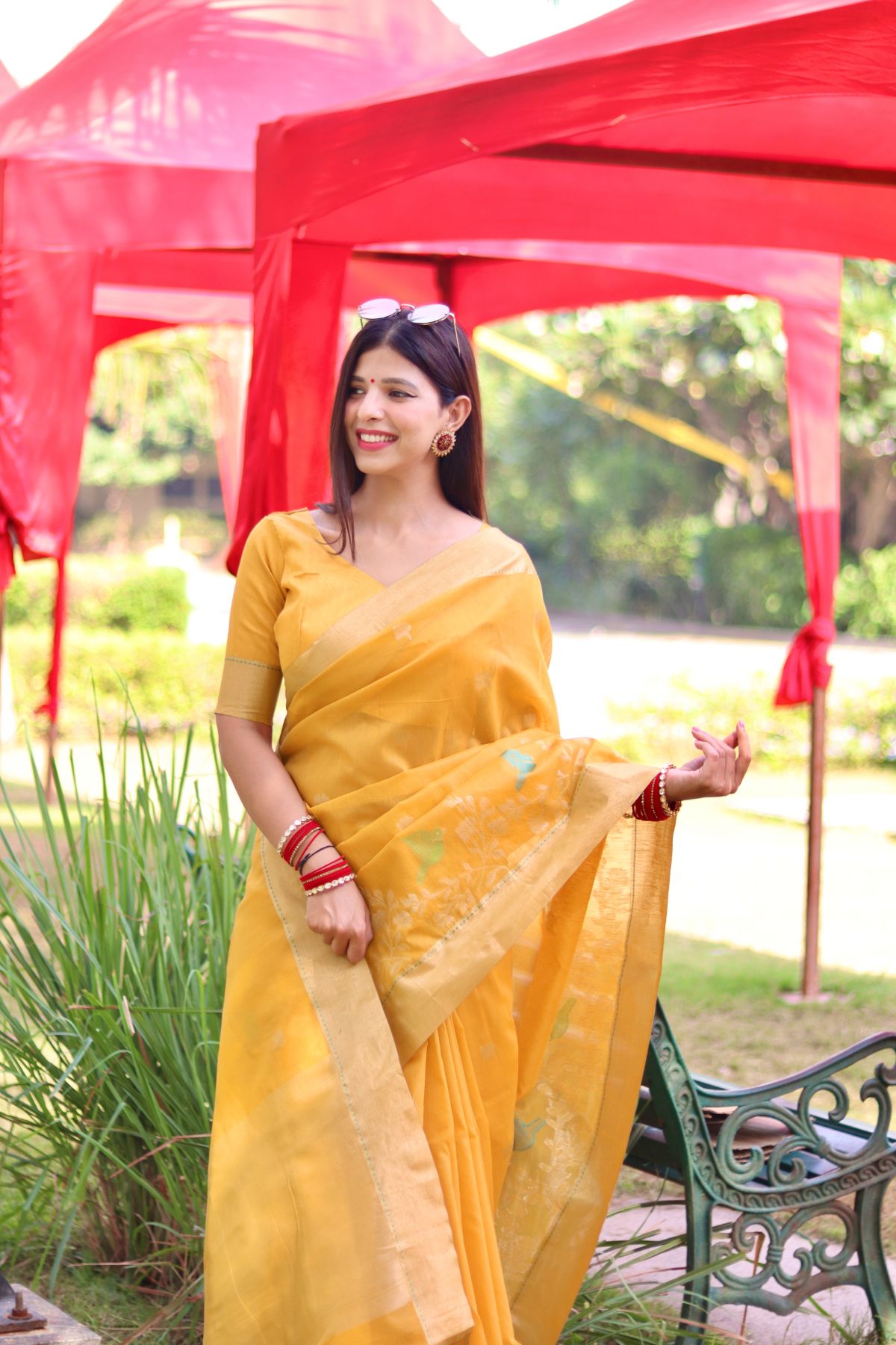 Buy MySilkLove Minion Yellow Cotton Silk Saree Online