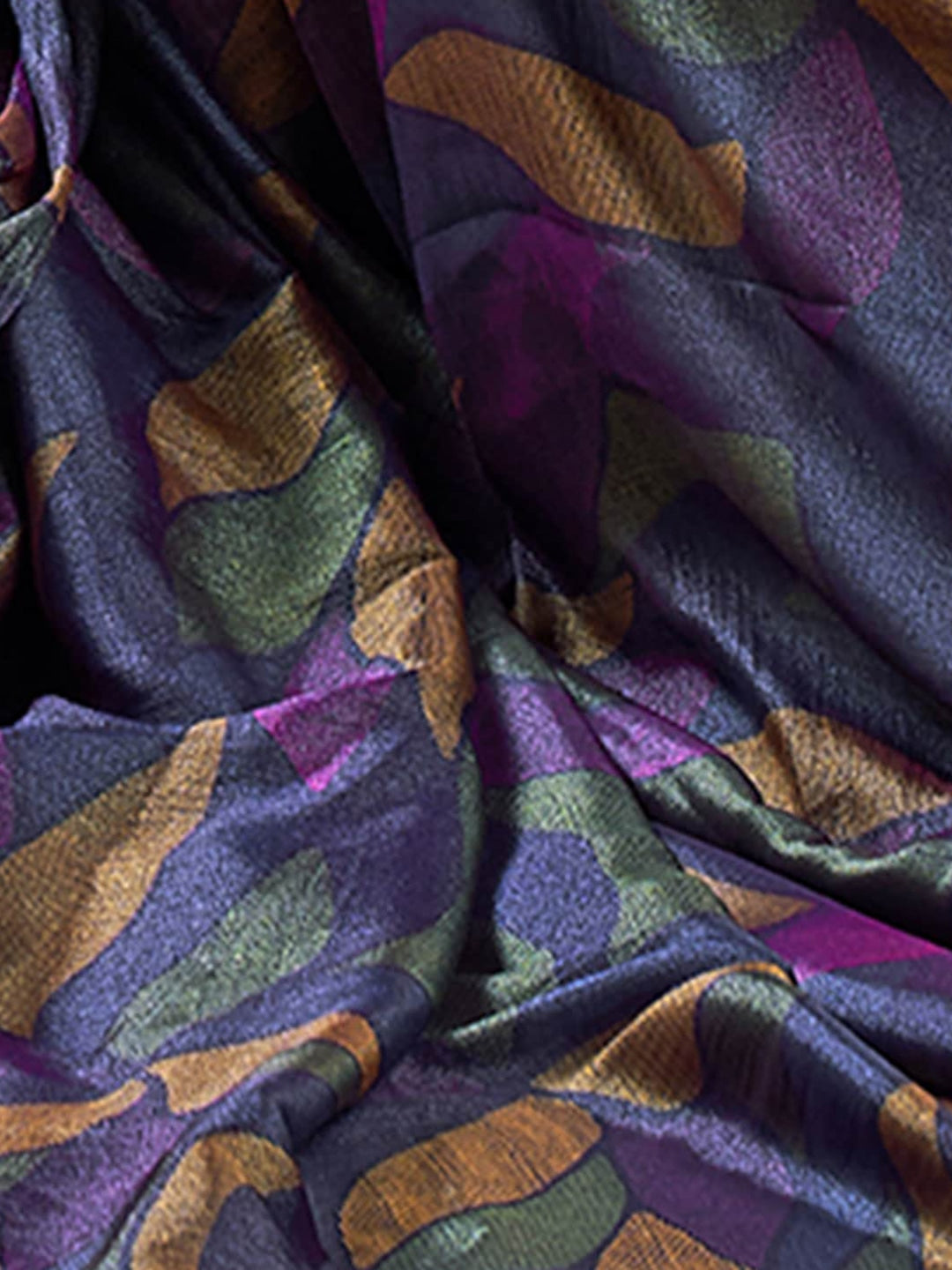 Buy MySilkLove Comet Blue Printed Chiffon Saree With Embroidery Blouse Online