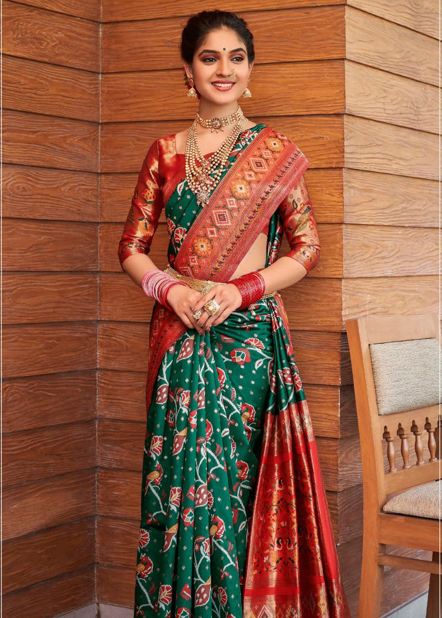 Buy MySilkLove Evening Sea Green Woven Kanchipuram Saree Online
