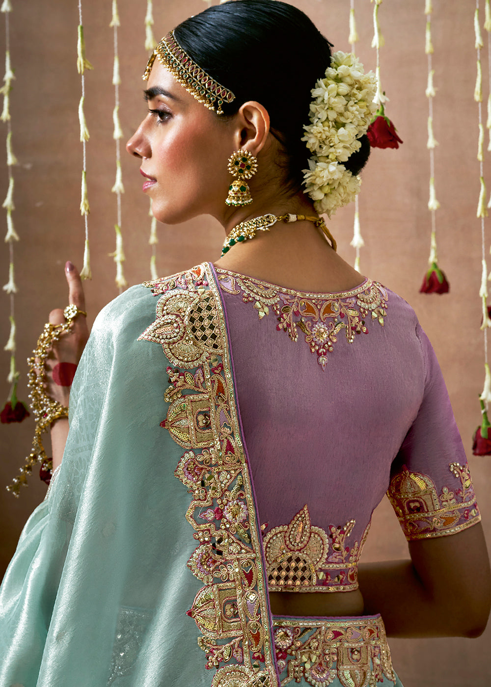 Buy MySilkLove Cerulean Blue Zari Woven Embroidery Designer Tissue Dola Silk Saree Online