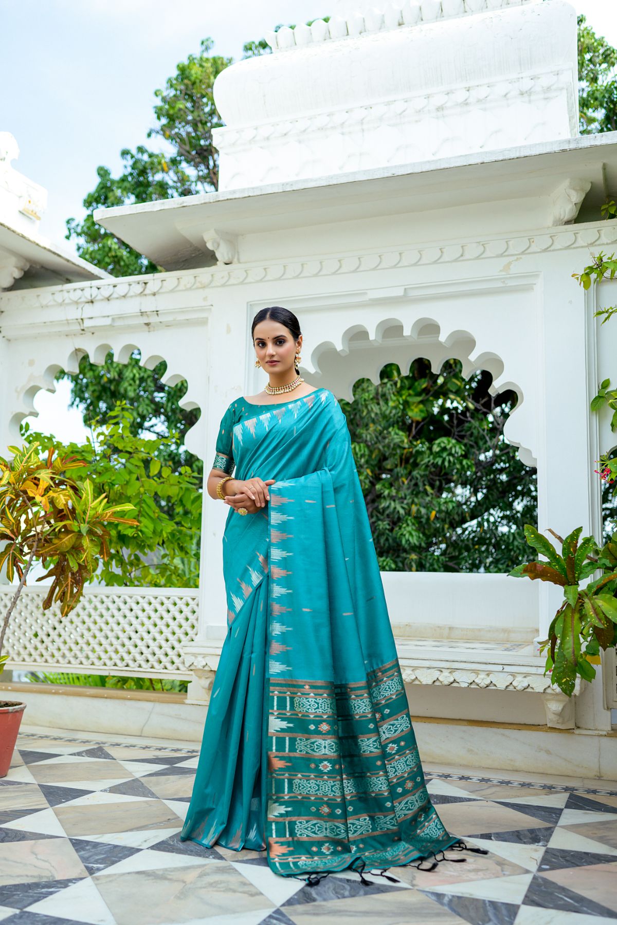 Buy MySilkLove Steel Blue South Silk Saree Online
