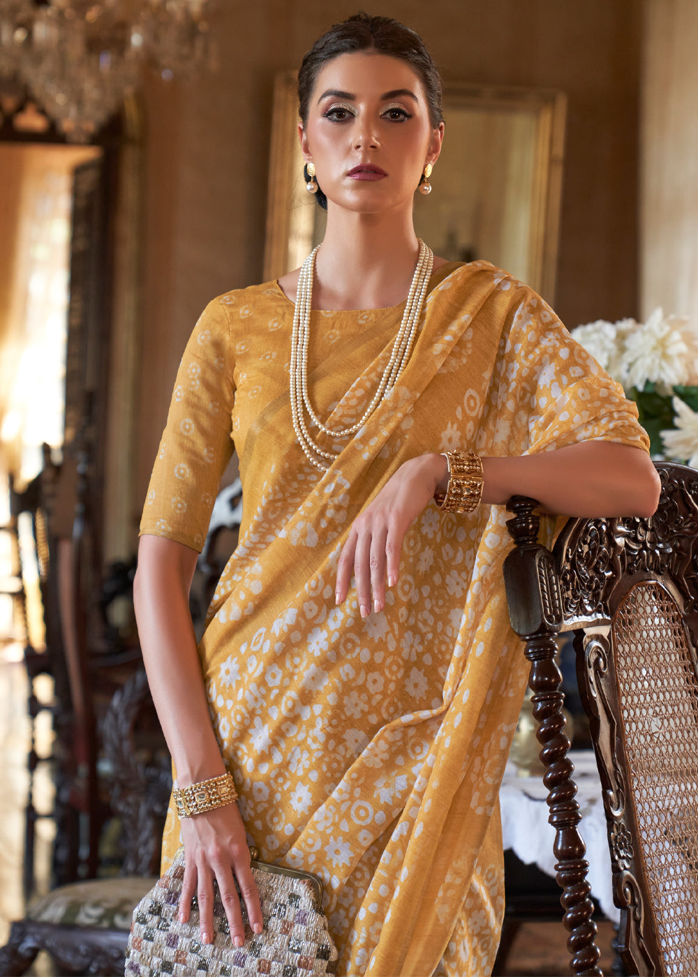 MySilkLove Rob Roy Yellow Light Weight Linen Saree