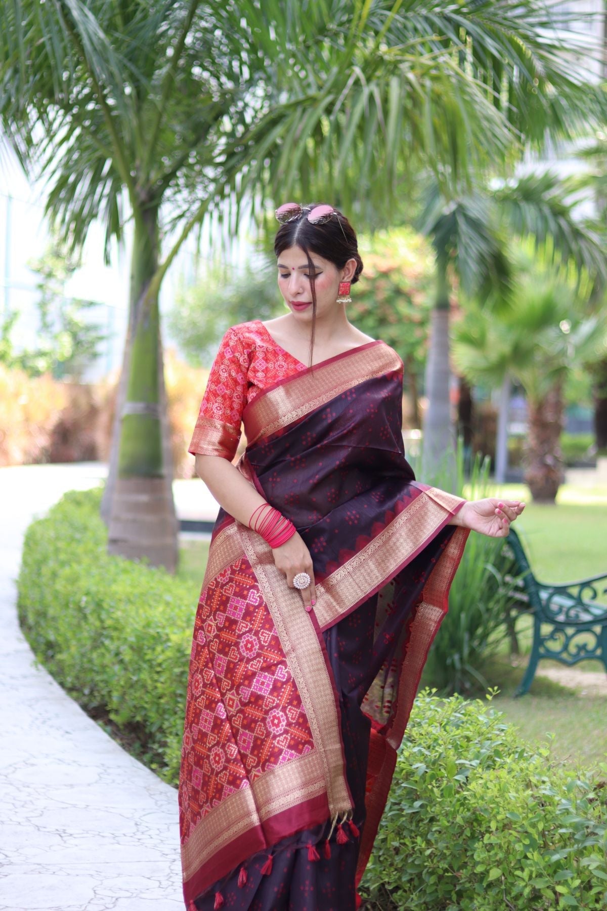 Buy MySilkLove Bunker Black Soft Tussar Silk Saree Online
