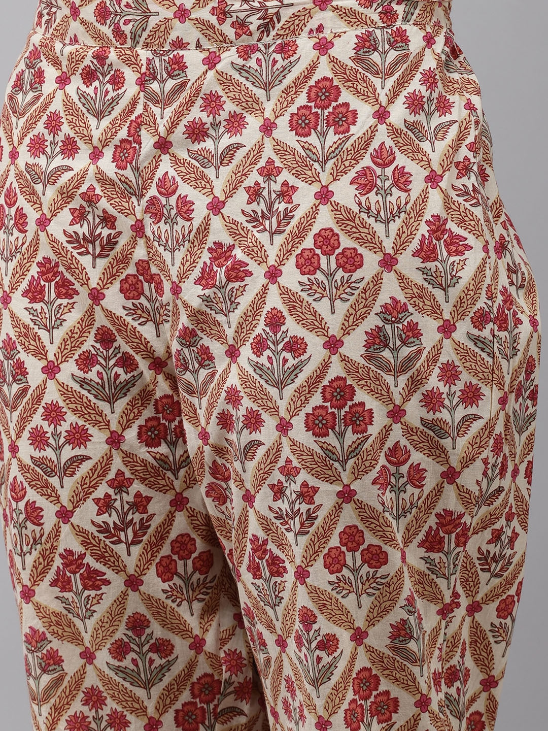 Buy MySilkLove Off White and Red Printed Dupatta Set Online