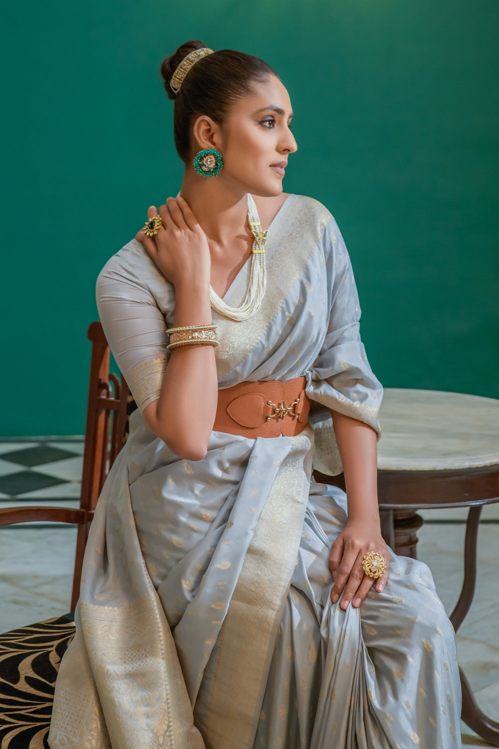 Buy MySilkLove Casper Blue Woven Soft Silk Saree Online