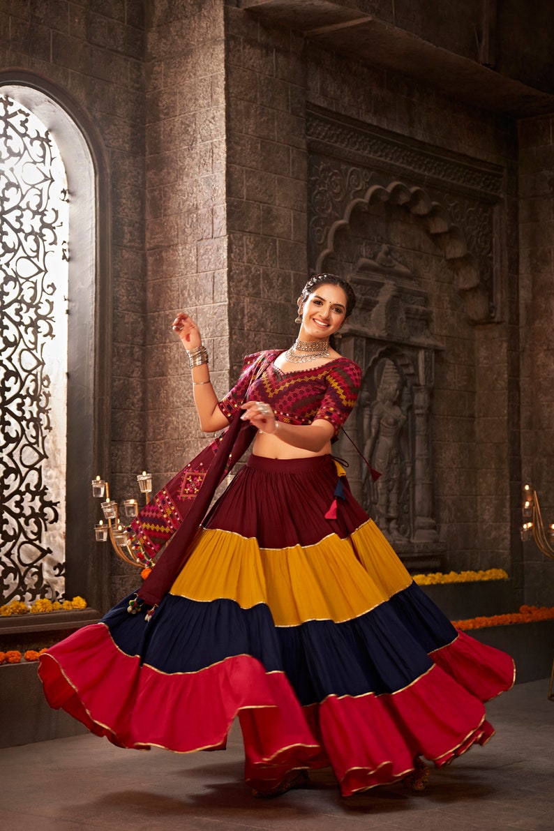 Buy MySilkLove Sanguine Maroon and Multicolor Lehenga Choli Online