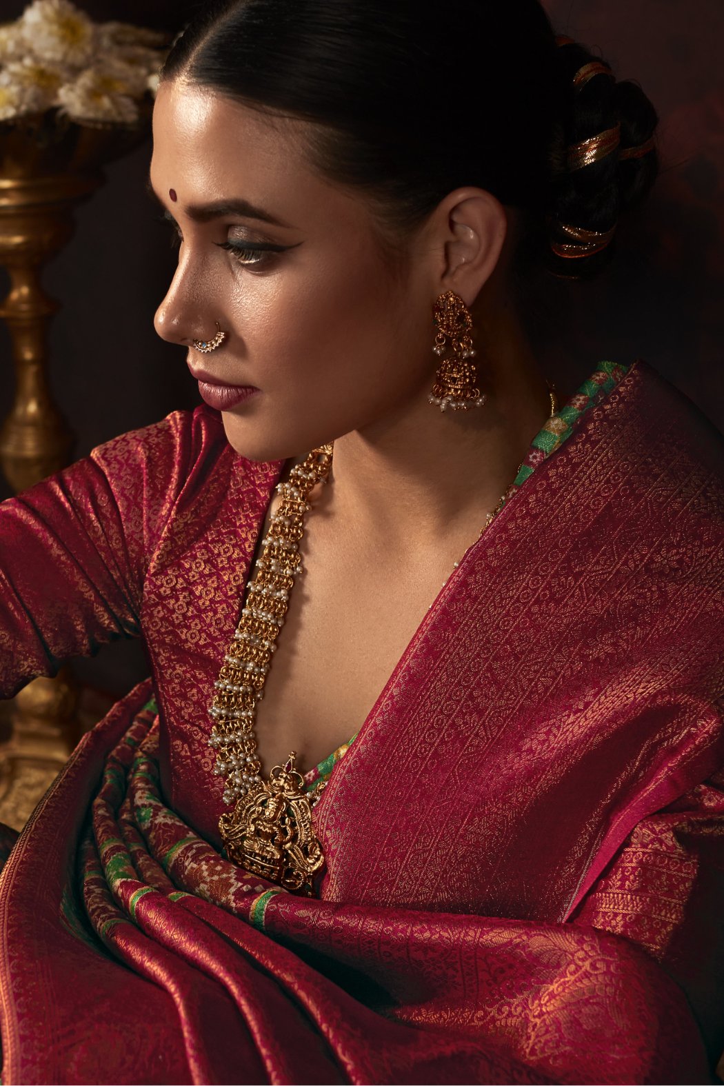 Buy MySilkLove Asparagus Green Banarasi Digital Printed Saree Online