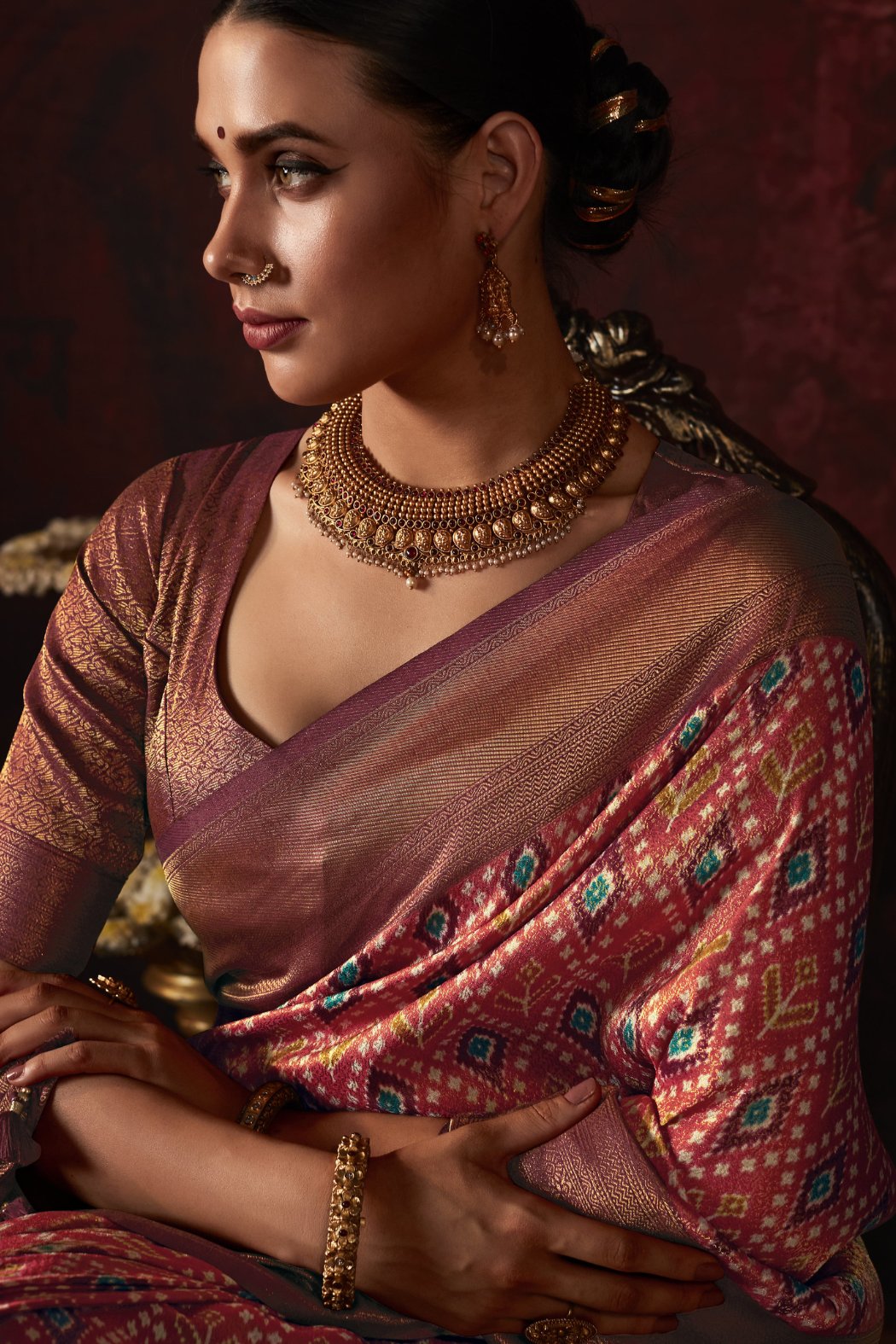 Buy MySilkLove Irish Coffee Brown Banarasi Digital Printed Saree Online