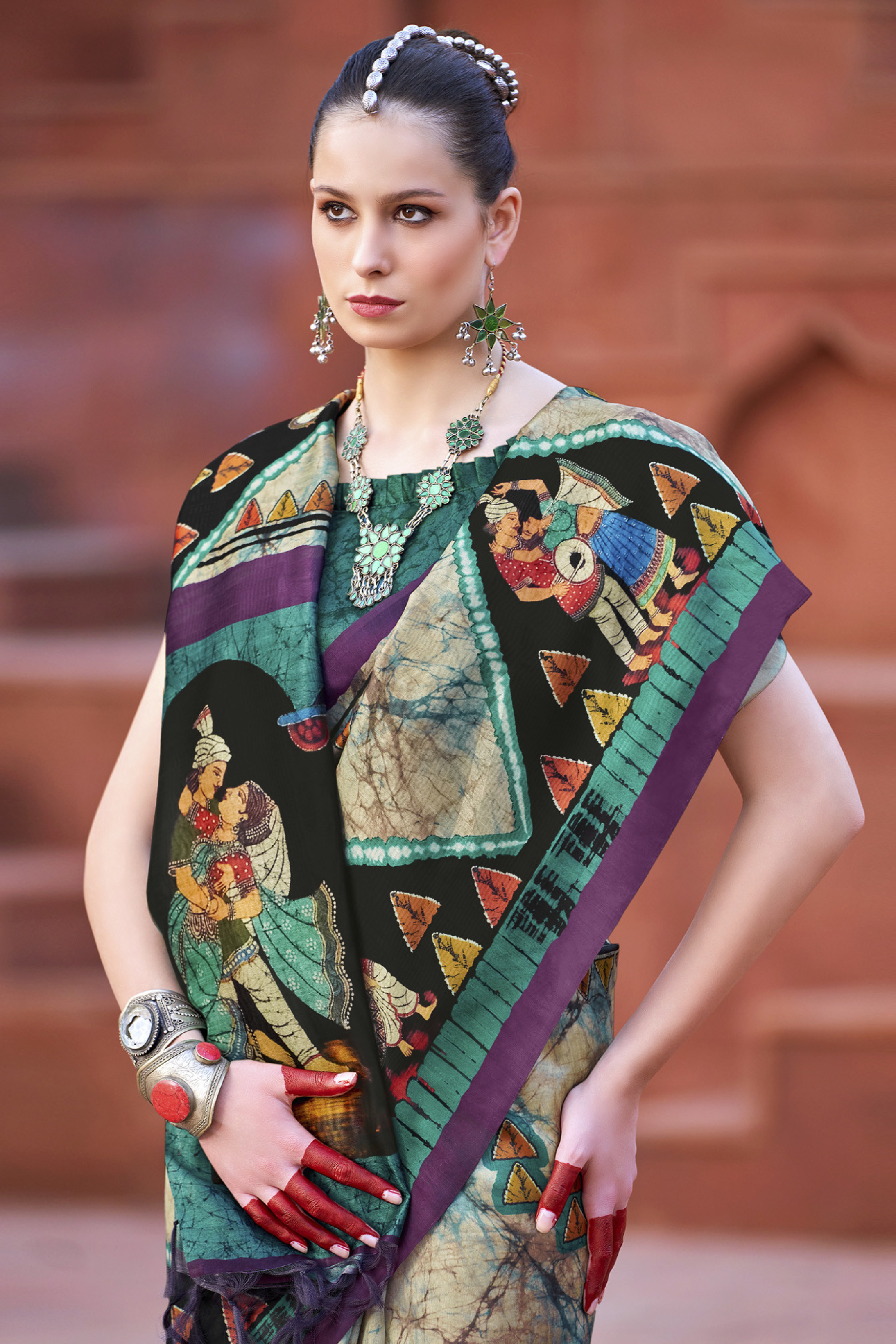 Buy MySilkLove Oxley Green Handloom Tussar Silk Saree Online