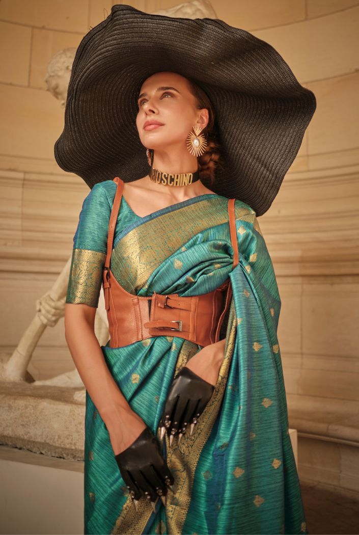 Buy MySilkLove Oxley Green Banarasi Handloom Silk Saree Online