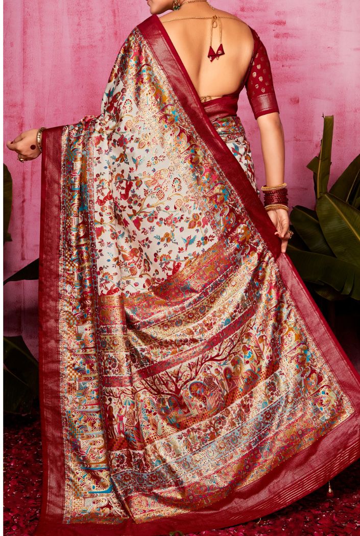 Buy MySilkLove Eunry Brown Patola Soft Silk Saree Online