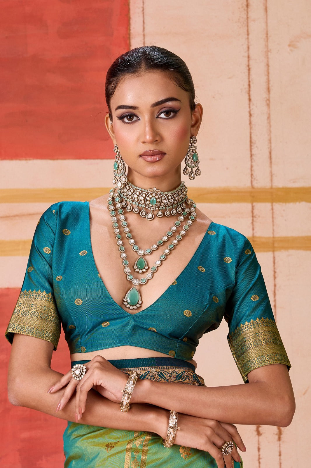 Buy MySilkLove Cadmium Green Banarasi Handloom Saree Online