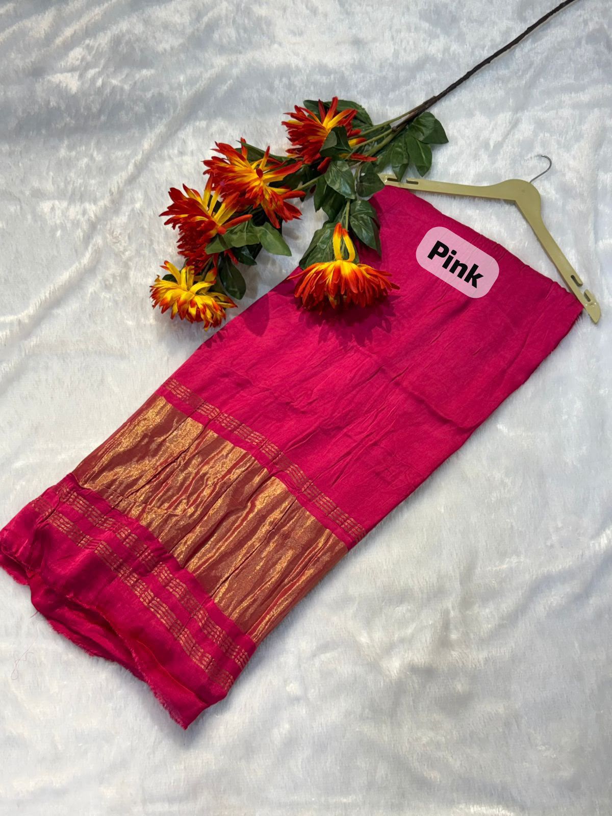 Buy MySilkLove Terracotta Orange Modal Pure Gajji Silk Saree with Lagdi Zari Pallu Saree Online