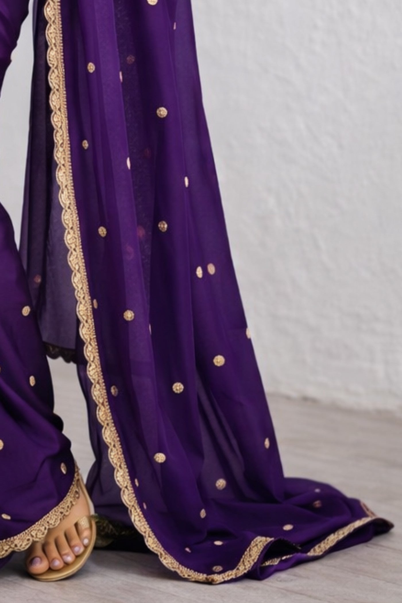 Buy MySilkLove Disco Purple Georgette Partywear Saree Online