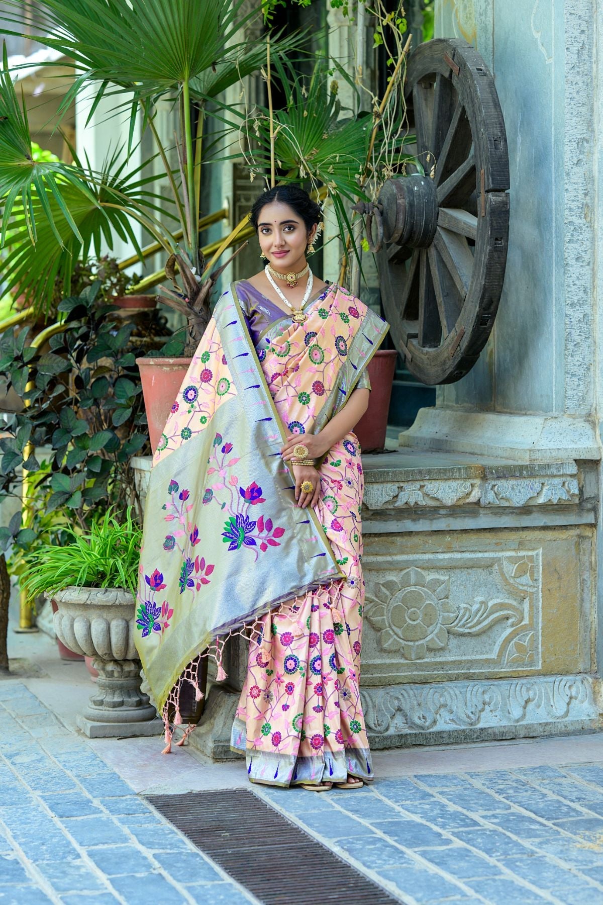 Buy MySilkLove Shine Orange Woven Paithani Saree Online