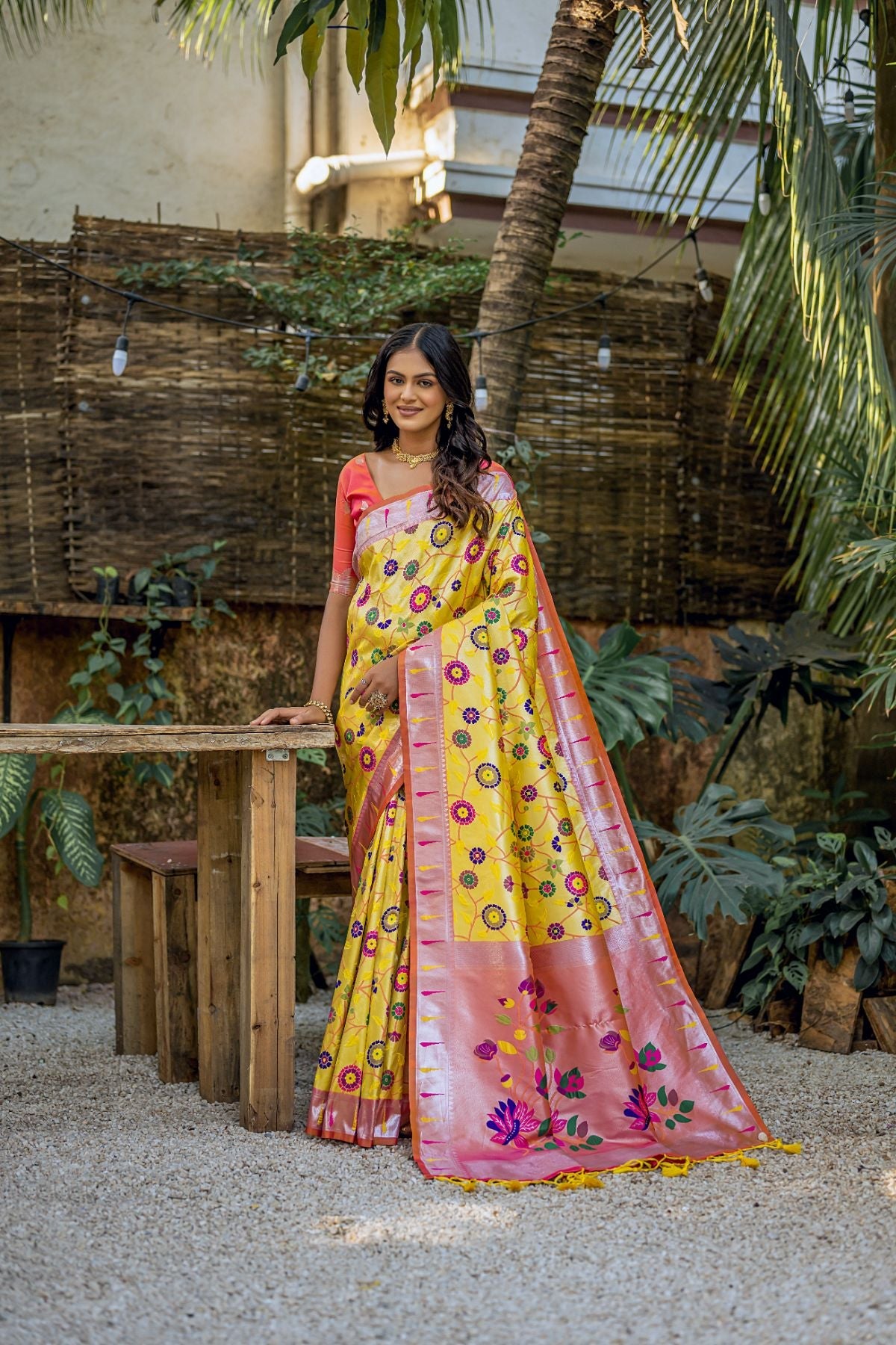 MySilkLove Tuscan Sun Yellow Woven Paithani Saree