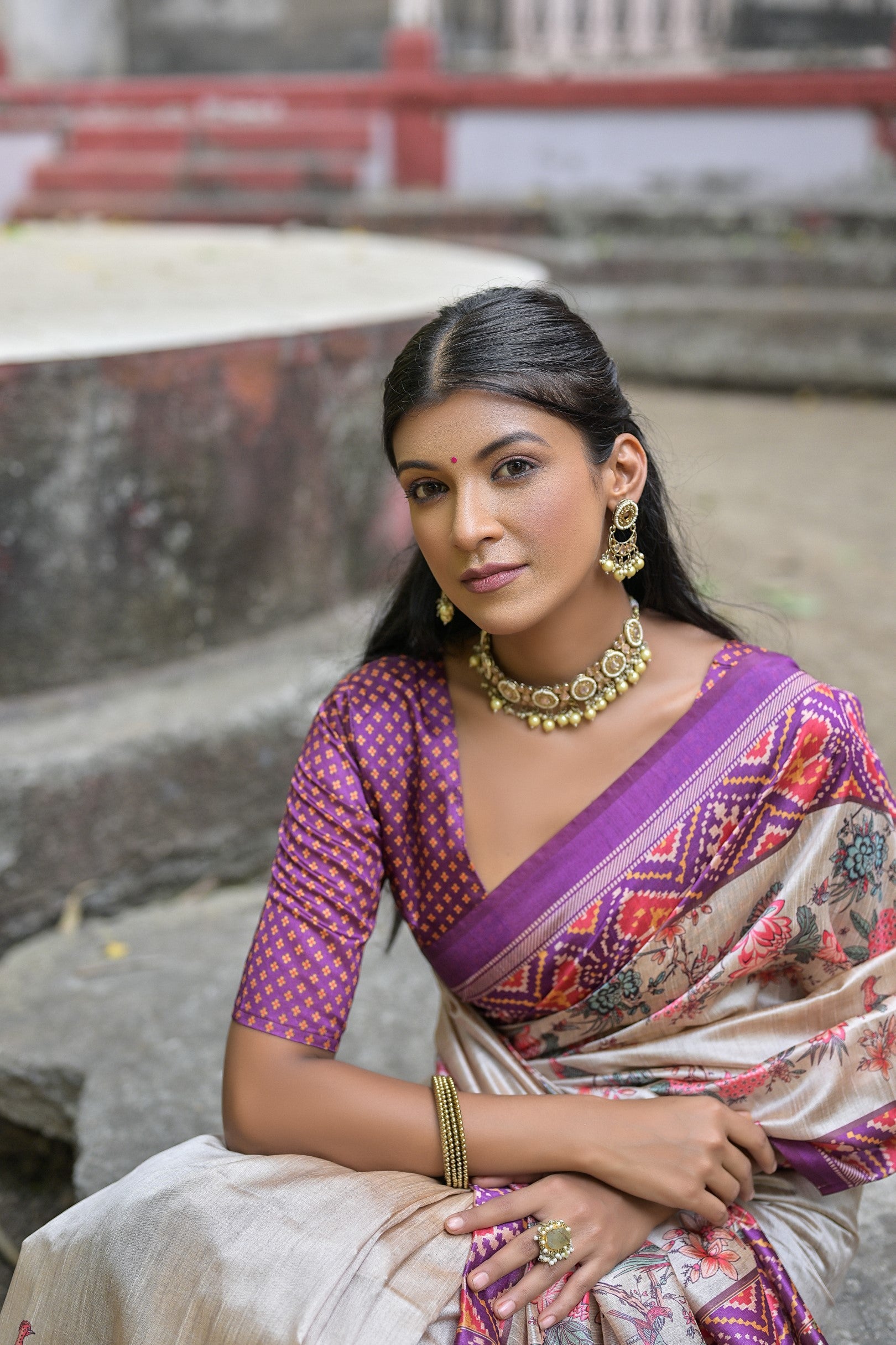 Buy MySilkLove Razzmic Berry Purple Tussar Silk Saree Online