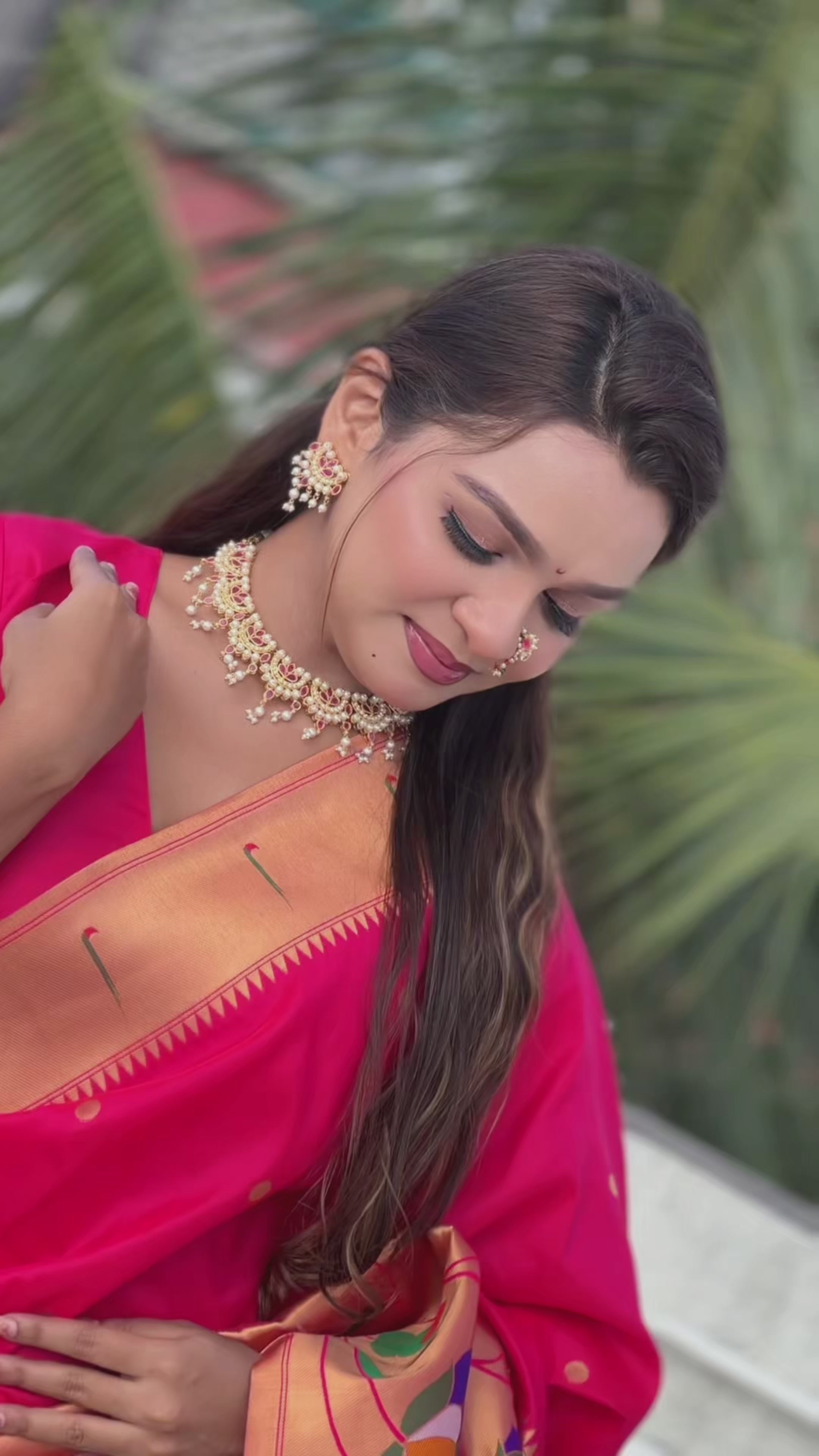 Buy MySilkLove Punch Pink Woven Paithani Saree Online