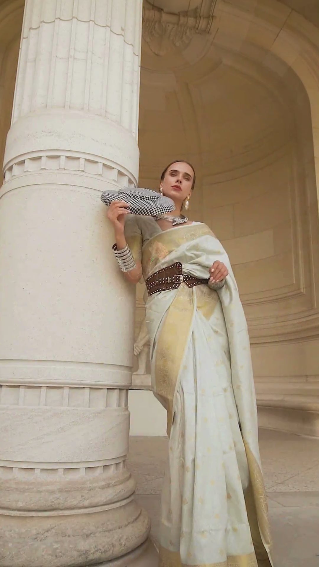Buy MySilkLove Cadet Grey Banarasi Handloom Silk Saree Online