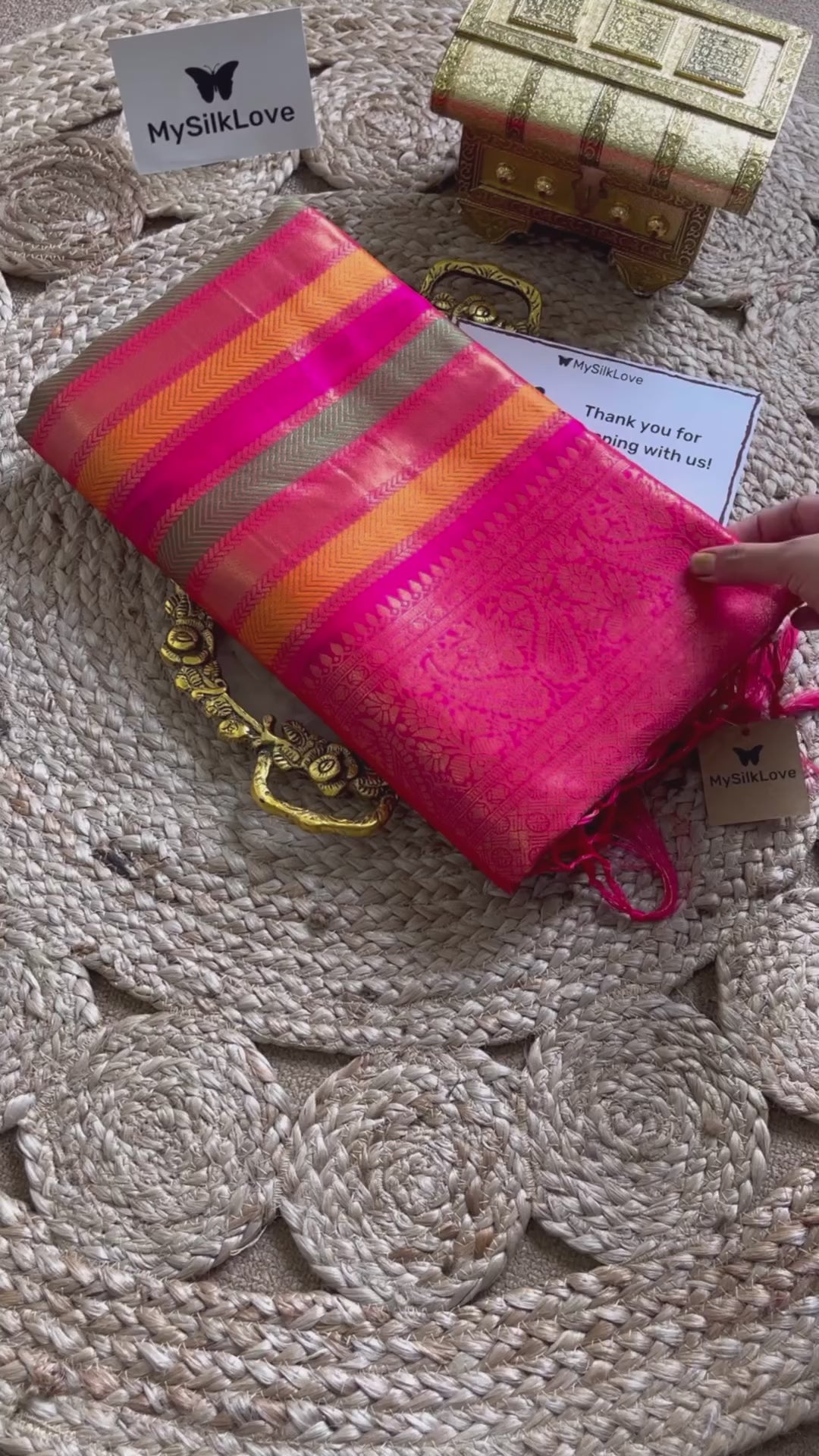 Buy MySilkLove Chilli Red Multicolor Woven Kanjivaram Saree Online