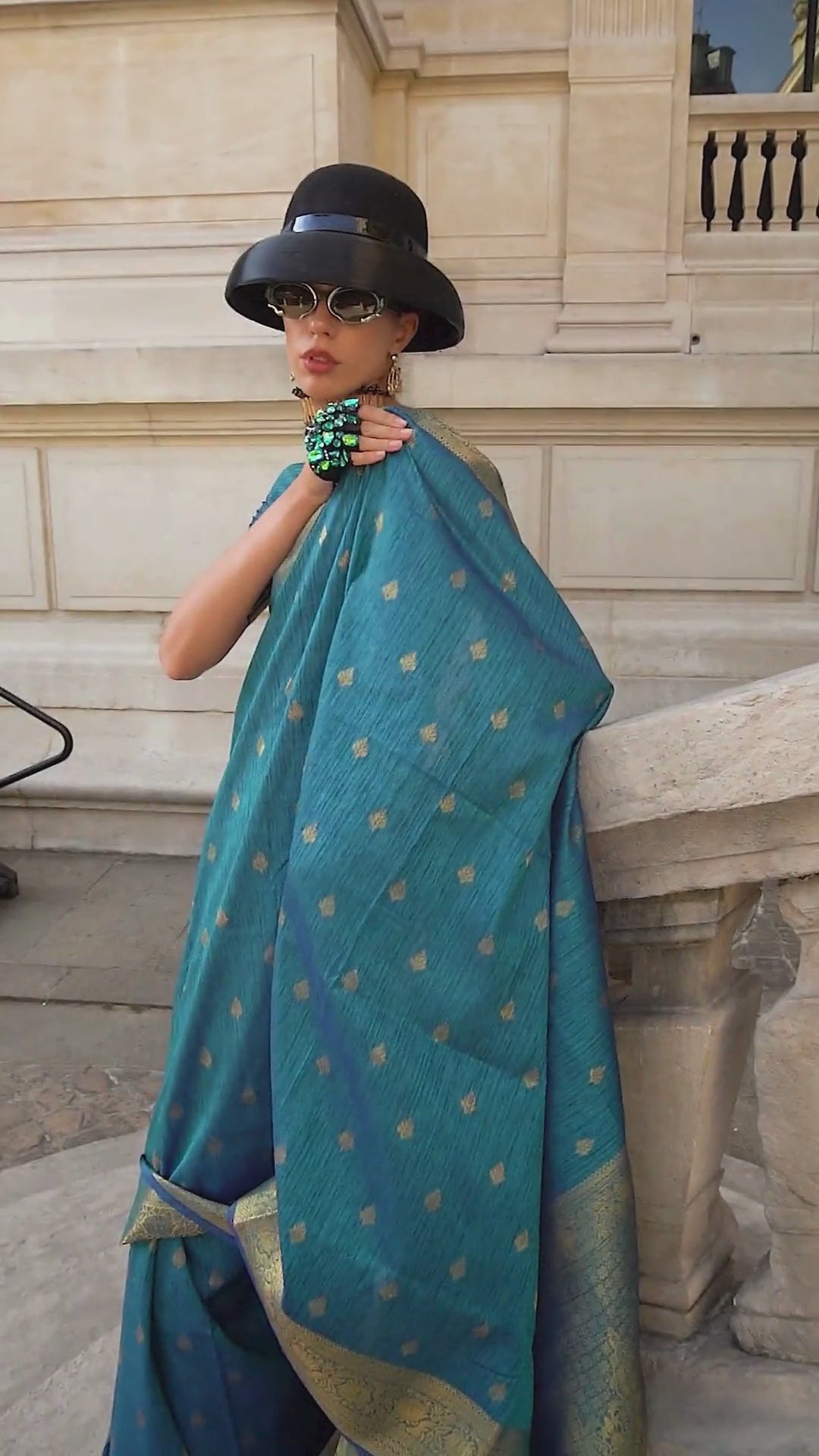 Buy MySilkLove Cello Blue Banarasi Handloom Silk Saree Online