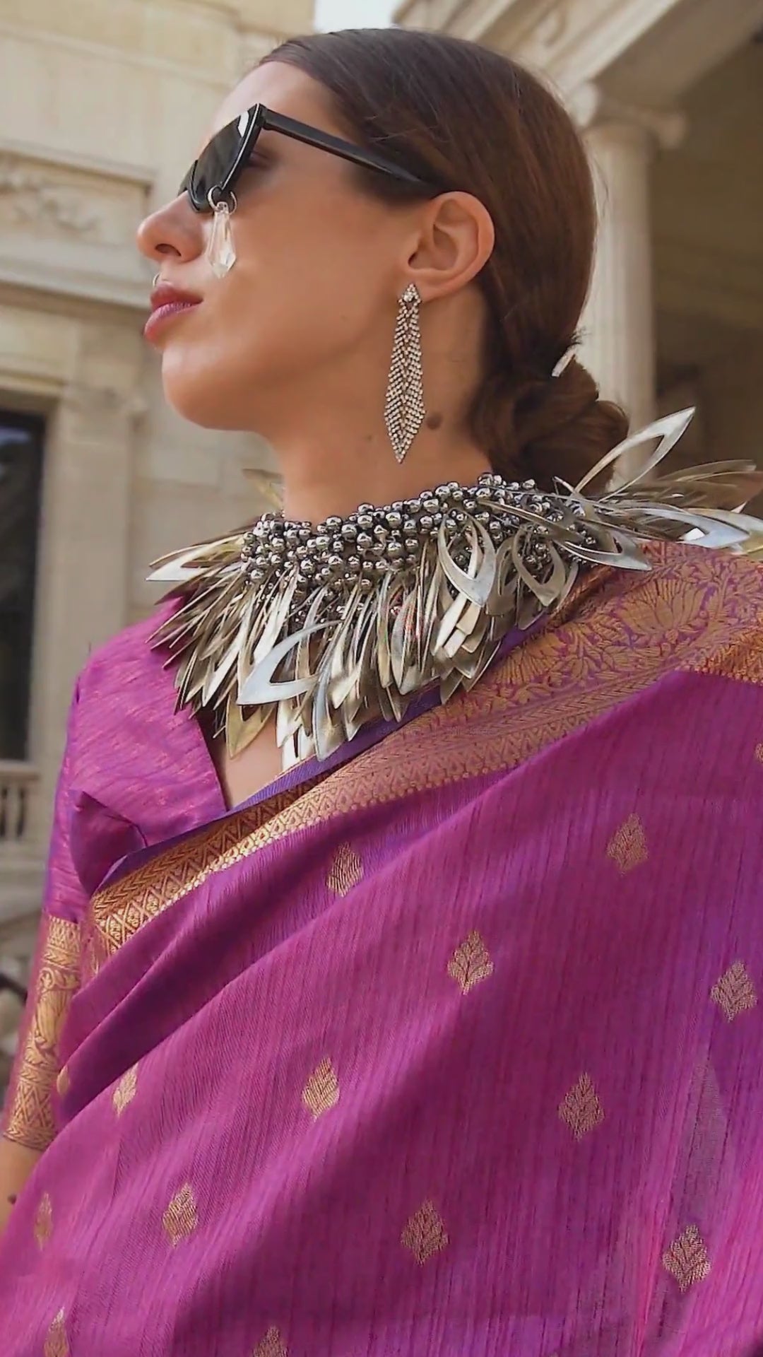 Buy MySilkLove Royal Purple Banarasi Handloom Silk Saree Online