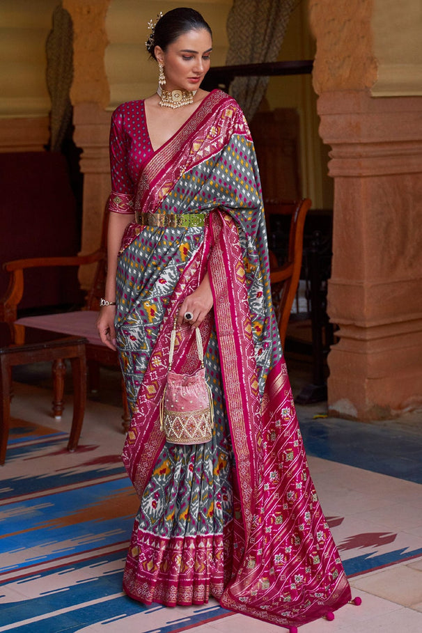 Buy MySilkLove Rose Dust Multicolour Patola Saree Online