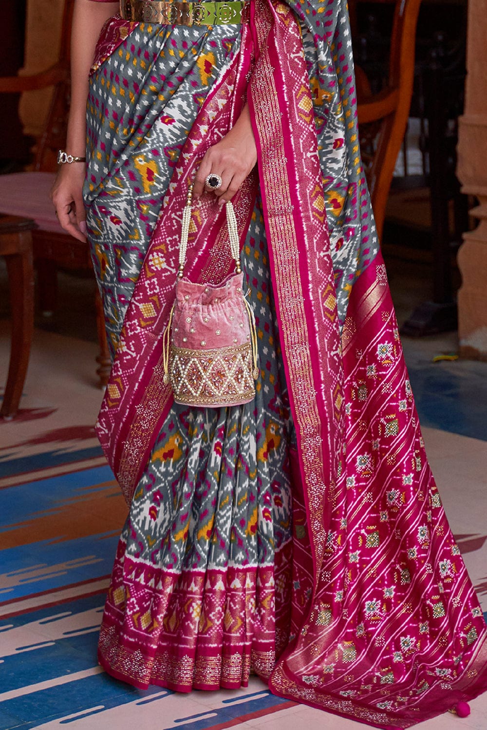 Buy MySilkLove Rose Dust Multicolour Patola Saree Online