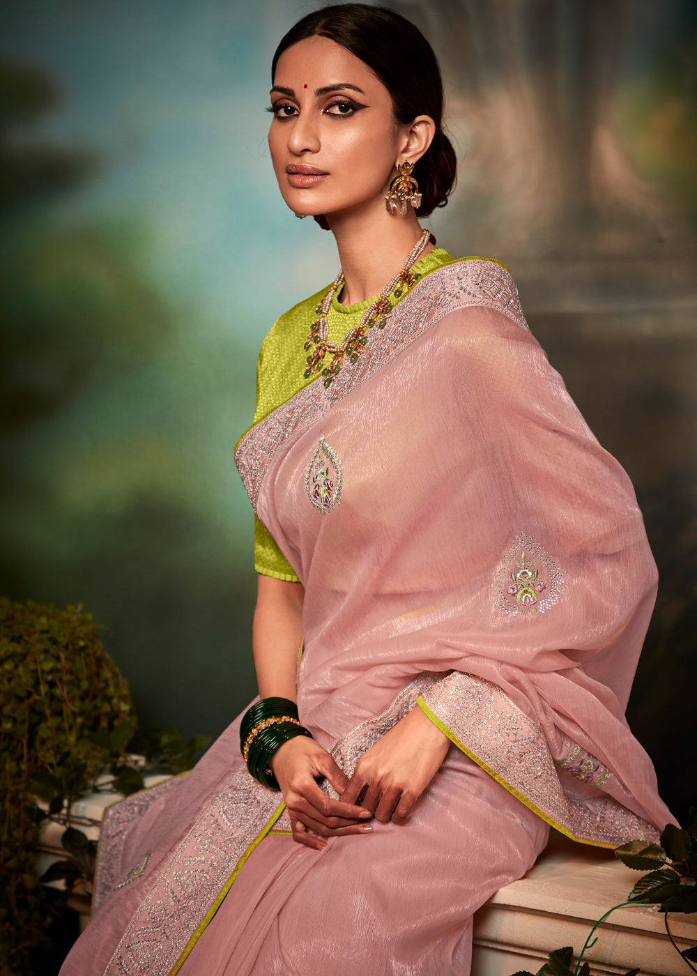 Buy MySilkLove Watusi Pink Woven Designer Organza Silk Saree Online
