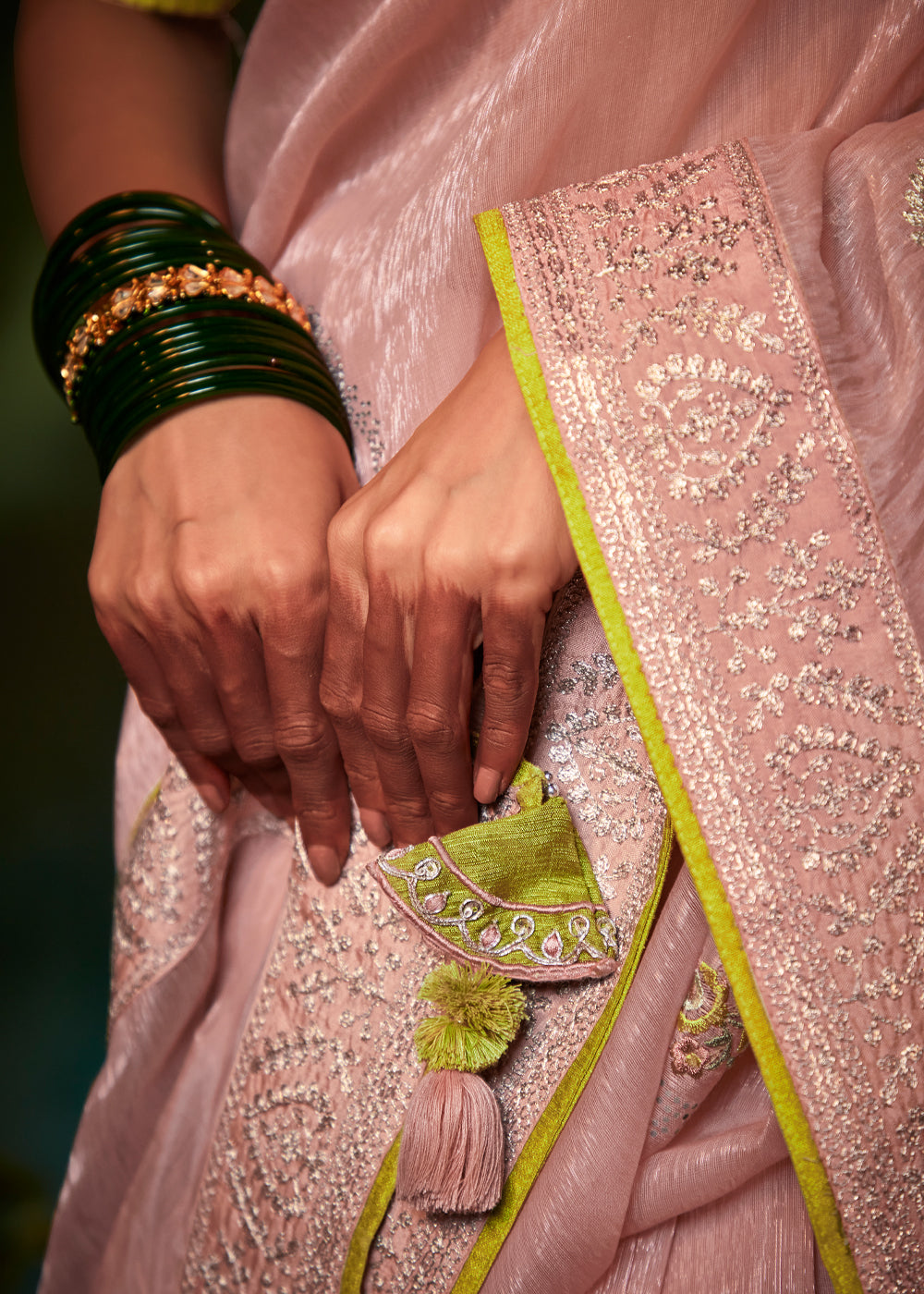 Buy MySilkLove Watusi Pink Woven Designer Organza Silk Saree Online