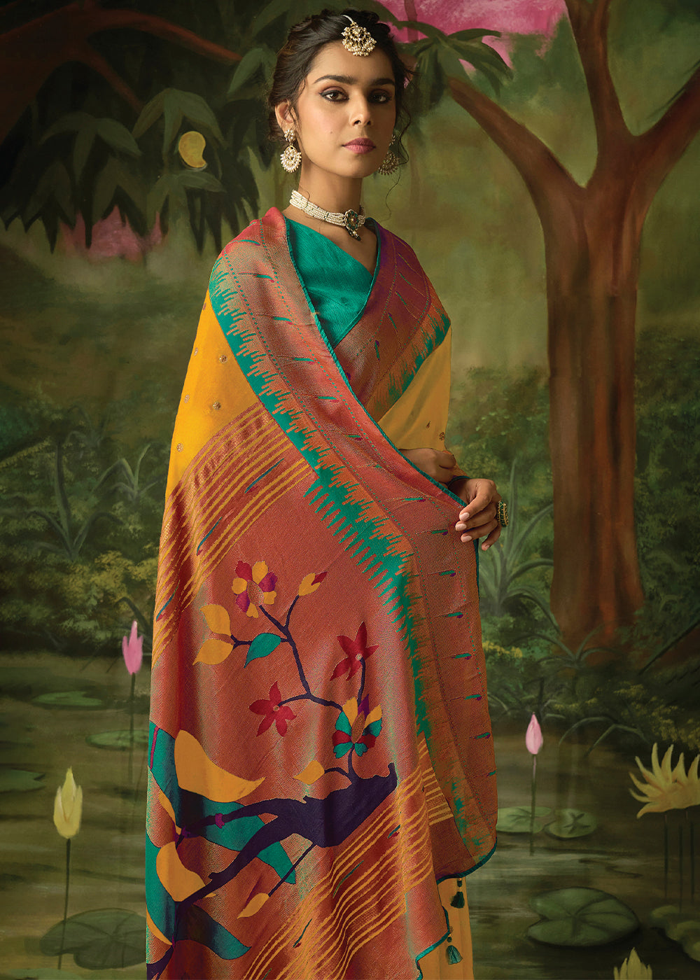 Buy MySilkLove My Sin Yellow Woven Paithani Silk Saree Online