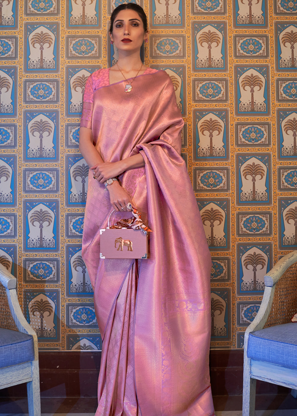 Buy MySilkLove Contessa Purple Woven Kanjivaram Silk Saree Online
