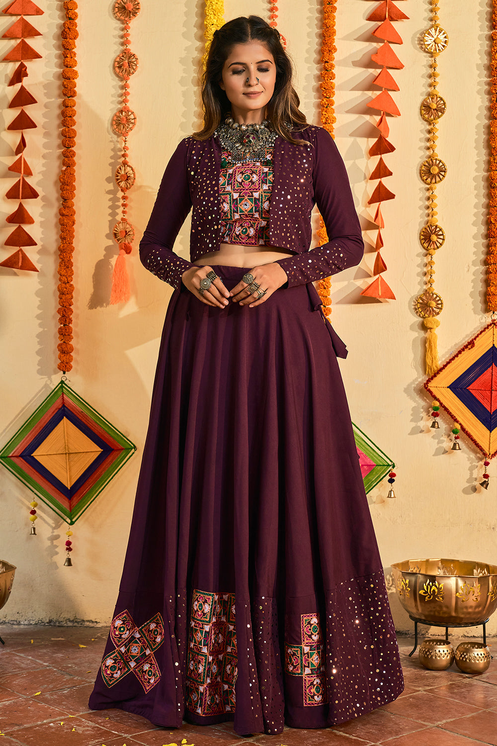 Buy MySilkLove Revolver Violet Lehenga Choli Online