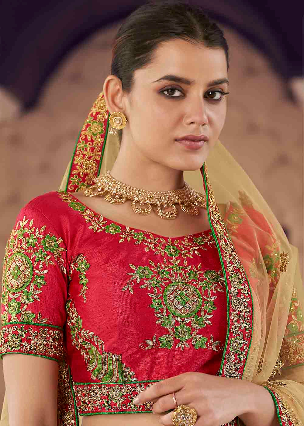 Buy MySilkLove Asparagus Green Silk Lehenga Choli Online